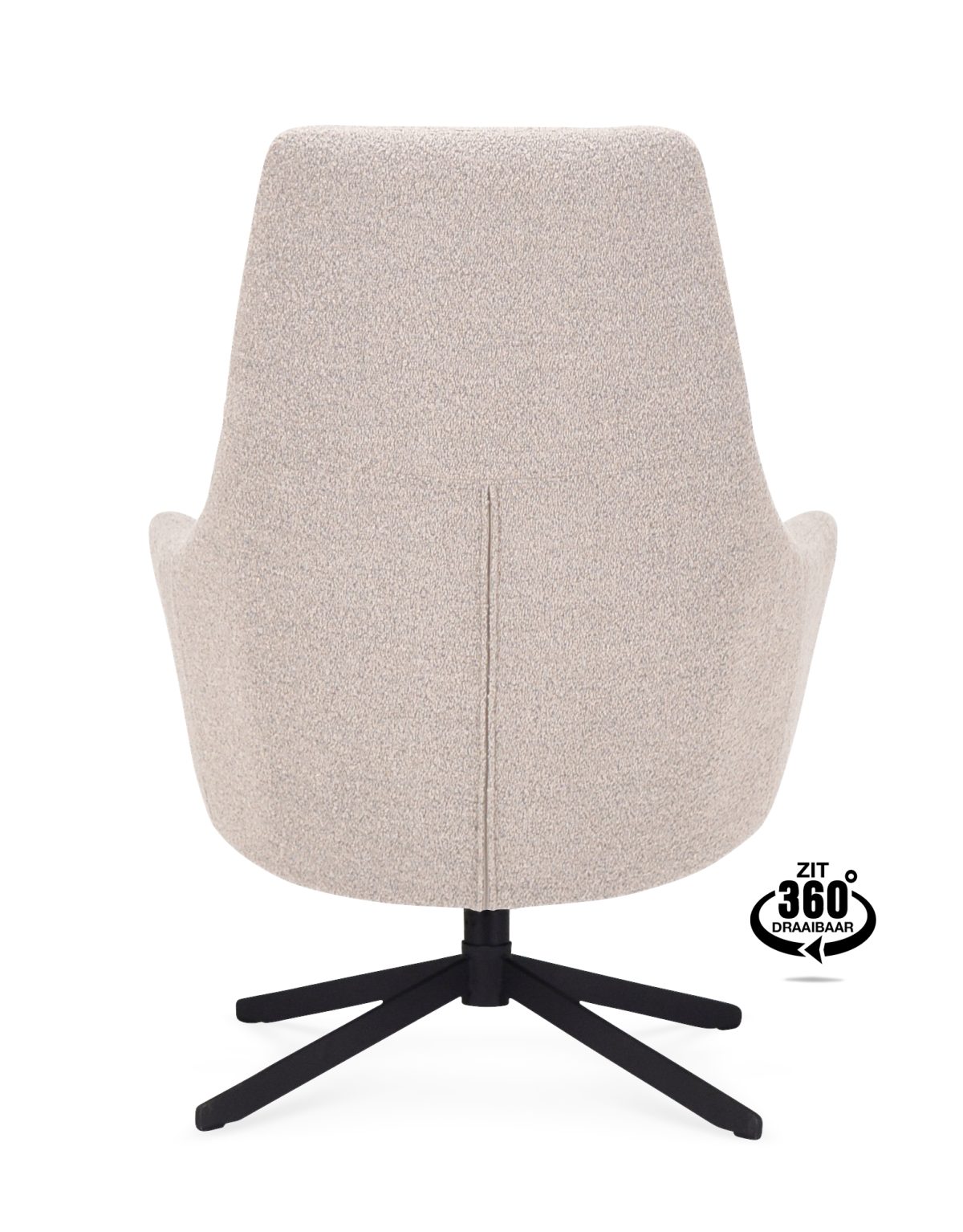 Lounge Chair Vancouver Fabric Alpine Natural 01 Leg Black 360° Swivel - Afbeelding 5