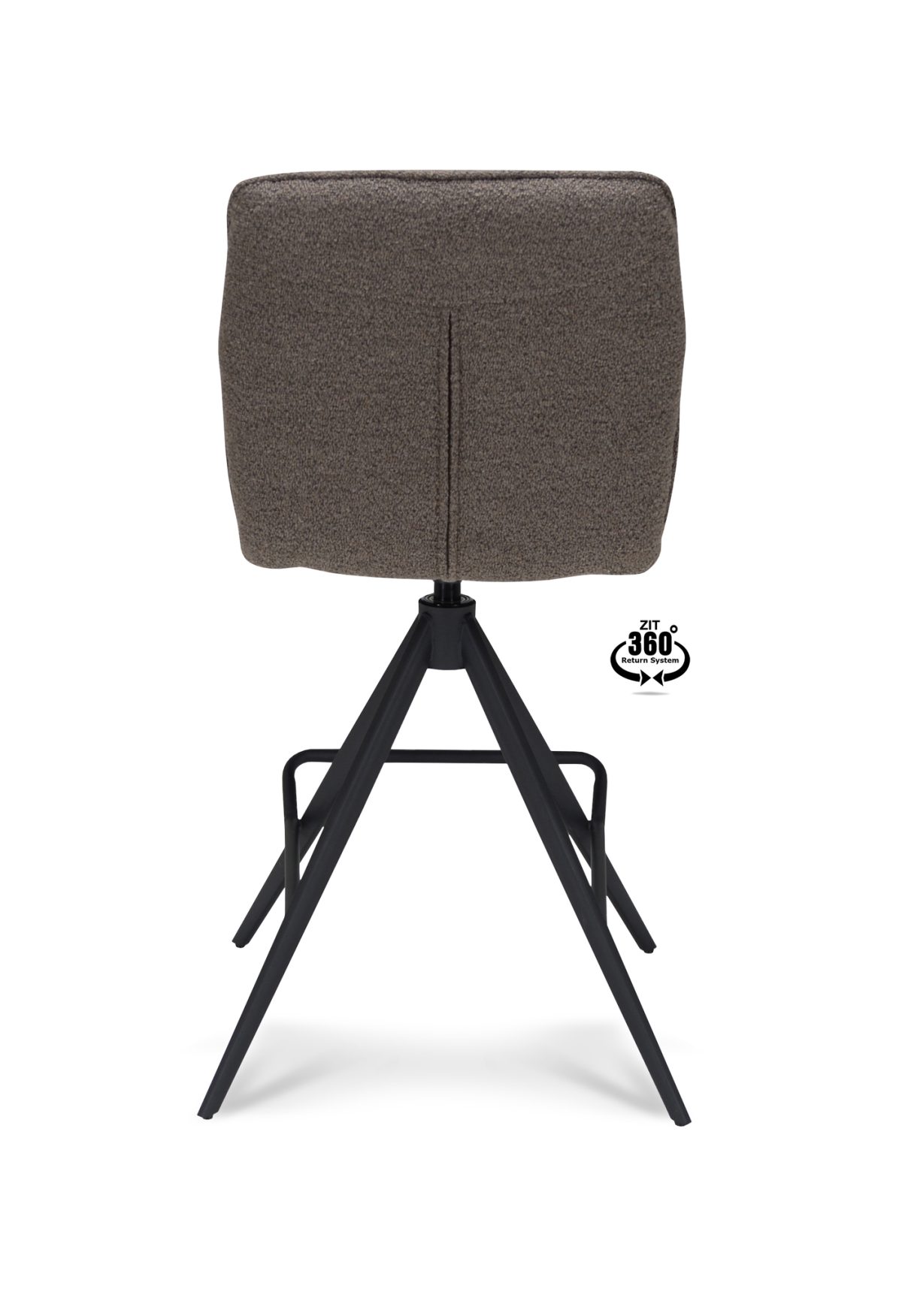 Barkruk Bliss - ZH 65  Stof Alpine Brown 15 Poot Zwart 360° Retoursysteem - Afbeelding 3