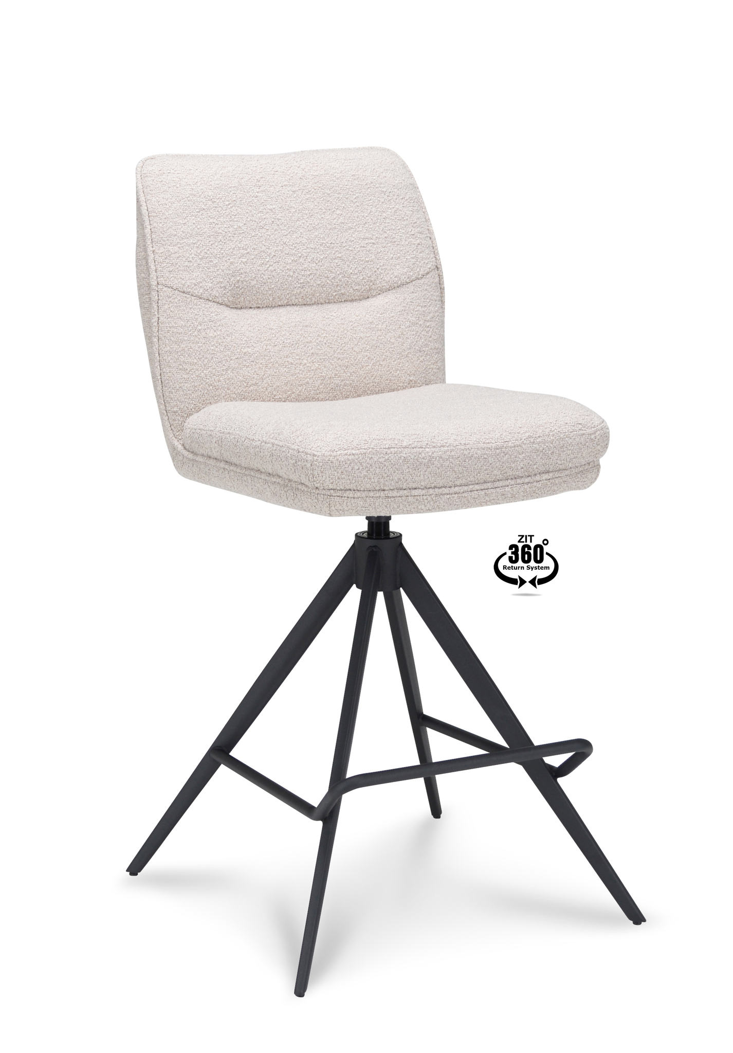 1417858-0.jpg Barkruk Bliss - ZH 65  Stof Alpine Natural 01 Poot Zwart 360° Retoursysteem - Afbeelding 1