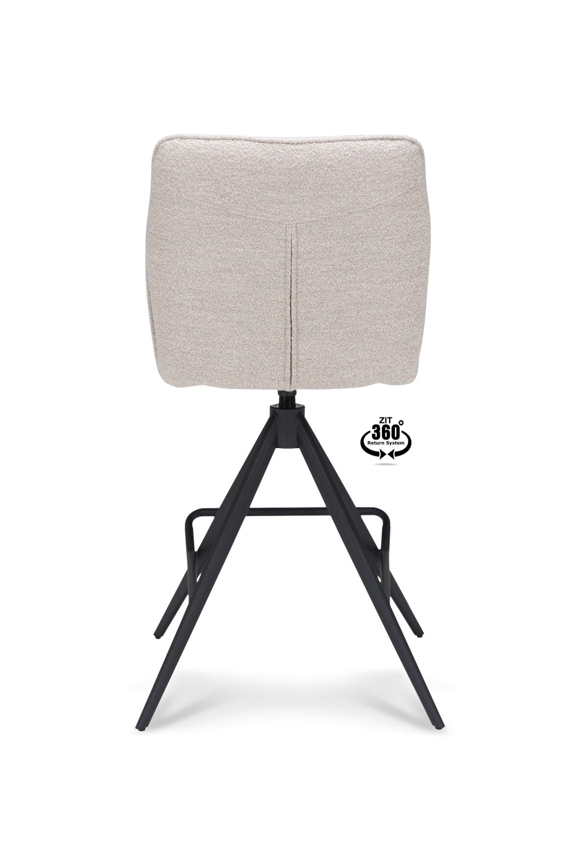 Barkruk Bliss - ZH 65  Stof Alpine Natural 01 Poot Zwart 360° Retoursysteem - Afbeelding 3