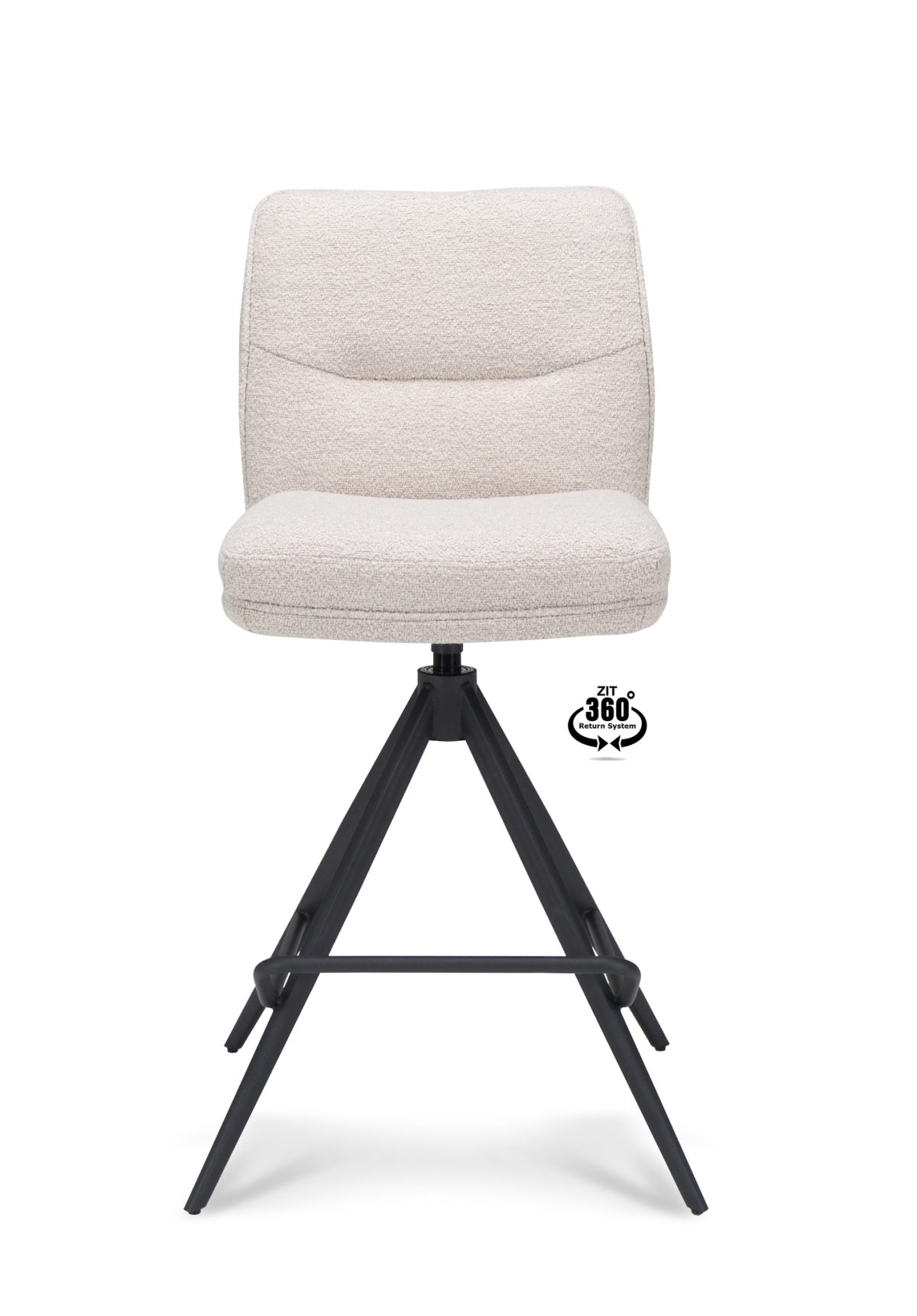 Barkruk Bliss - ZH 65  Stof Alpine Natural 01 Poot Zwart 360° Retoursysteem - Afbeelding 4