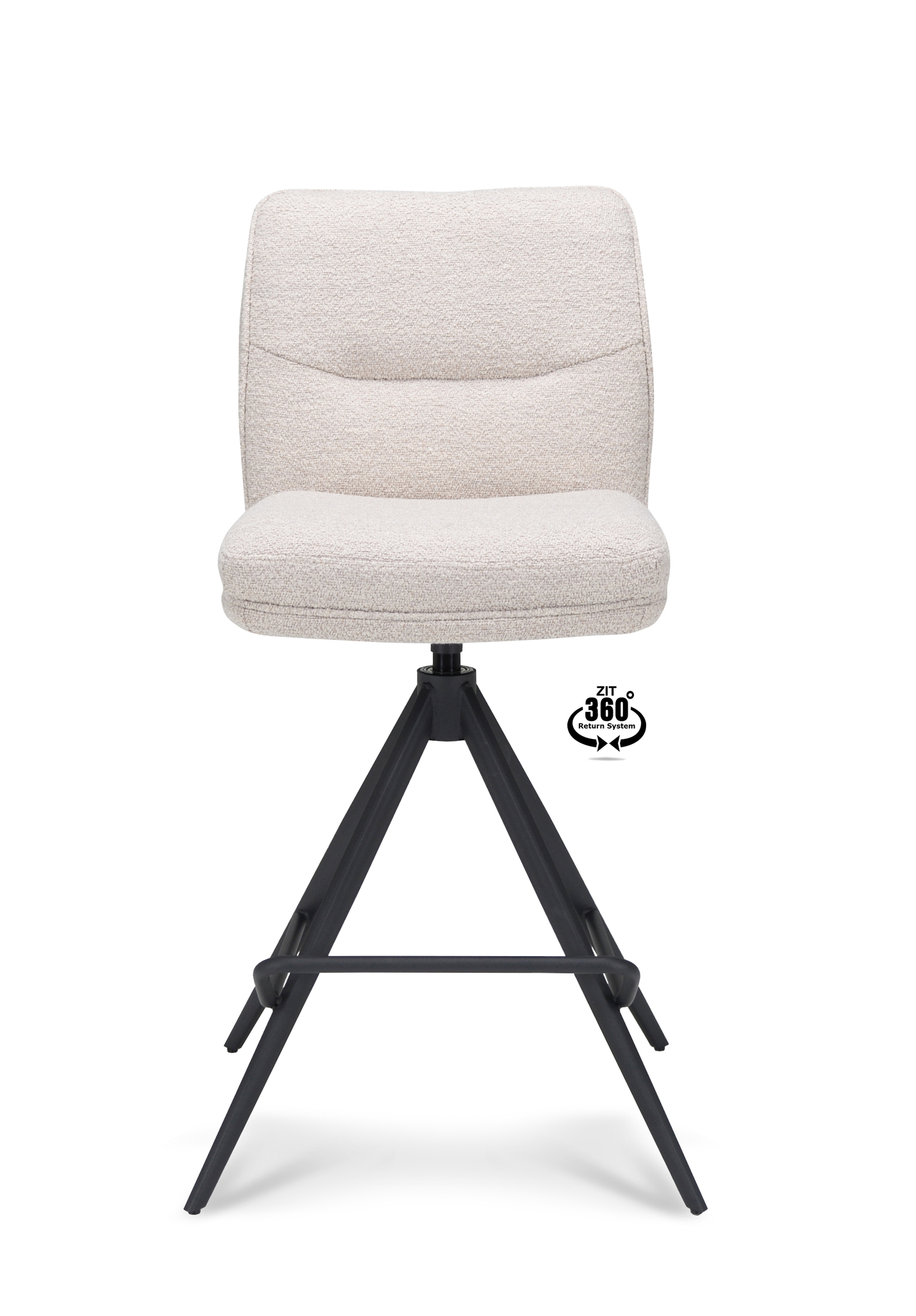 1417858-3.jpg Barkruk Bliss - ZH 65  Stof Alpine Natural 01 Poot Zwart 360° Retoursysteem - Afbeelding 4