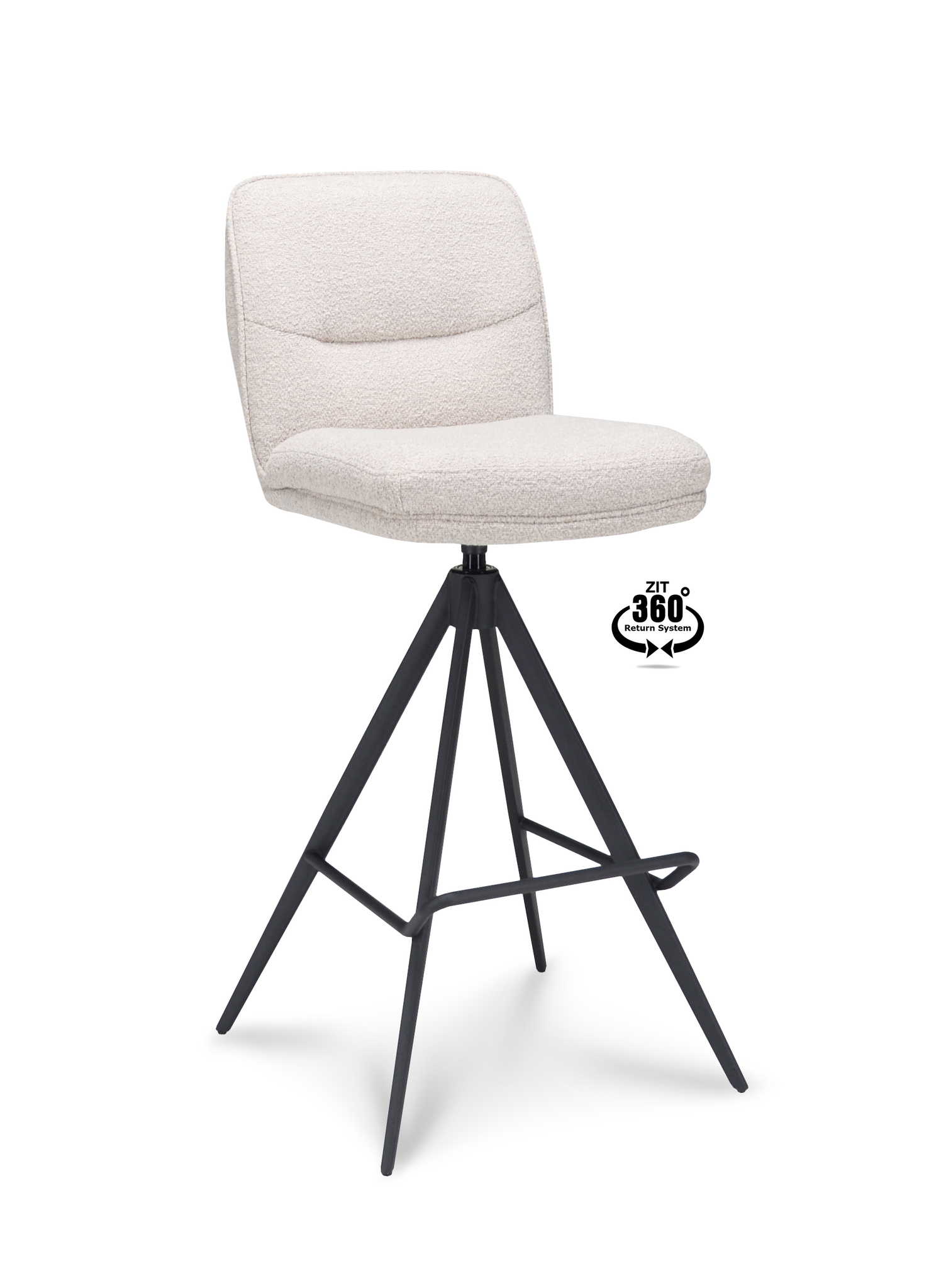 1417862-0.jpg Barkruk Bliss - ZH 80  Stof Alpine Natural 01 Poot Zwart 360° Retoursysteem - Afbeelding 1