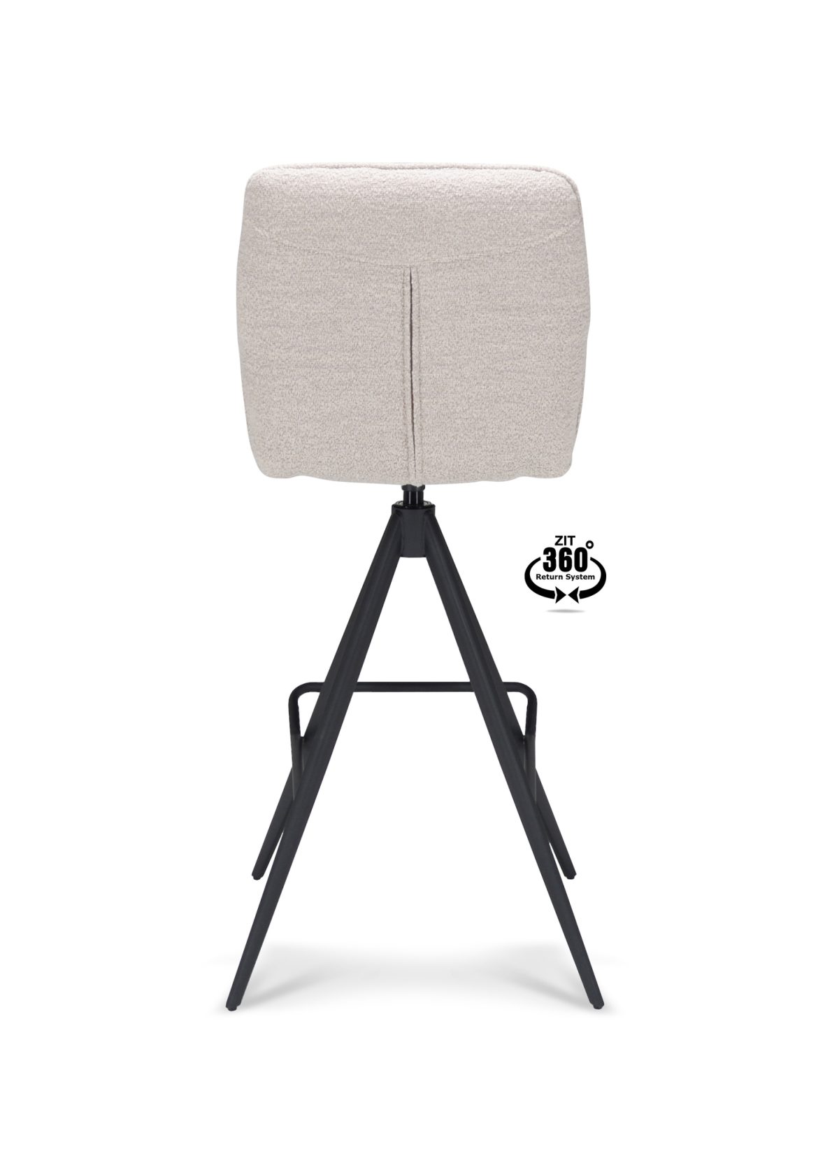 Barkruk Bliss - ZH 80  Stof Alpine Natural 01 Poot Zwart 360° Retoursysteem - Afbeelding 3