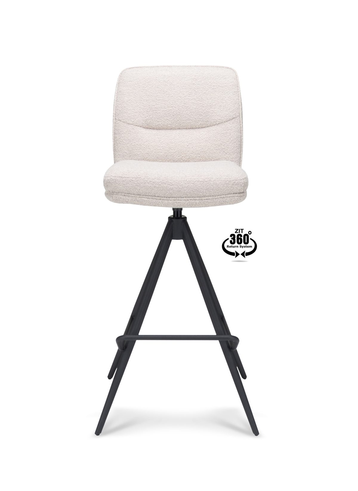 Barkruk Bliss - ZH 80  Stof Alpine Natural 01 Poot Zwart 360° Retoursysteem - Afbeelding 4