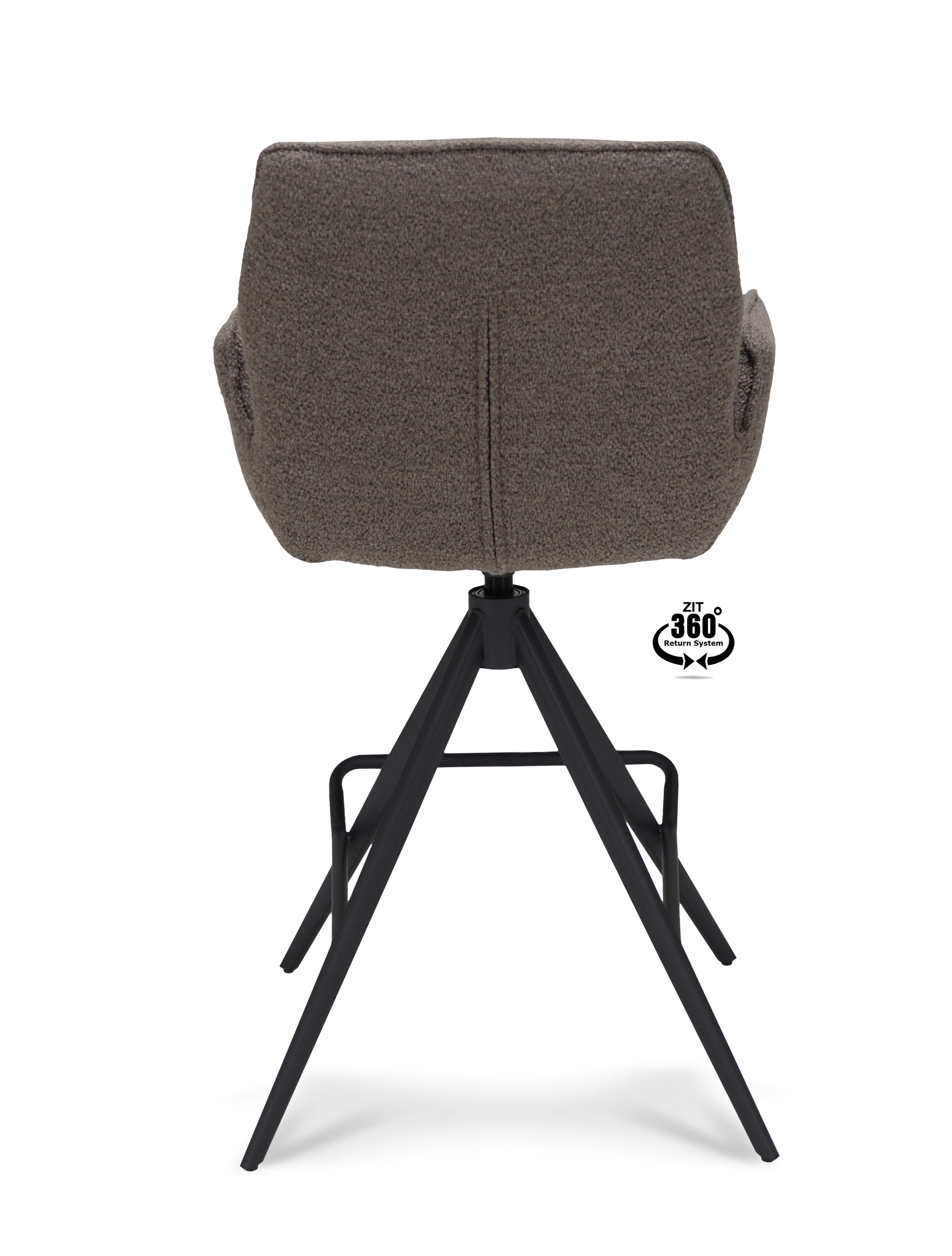 1417865-4.jpg Barkruk met arm Bliss - ZH 65 Stof Alpine Brown 15 Poot Zwart 360° Retoursysteem - Afbeelding 5
