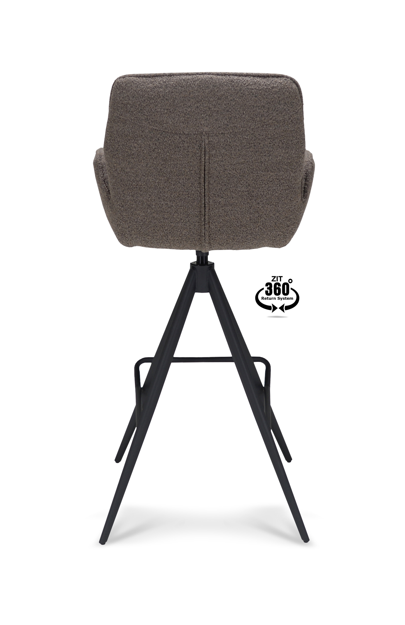 1417869-4.jpg Barkruk met arm Bliss - ZH 80 Stof Alpine Brown 15 Leg Black 360° Return-systeem - Afbeelding 5