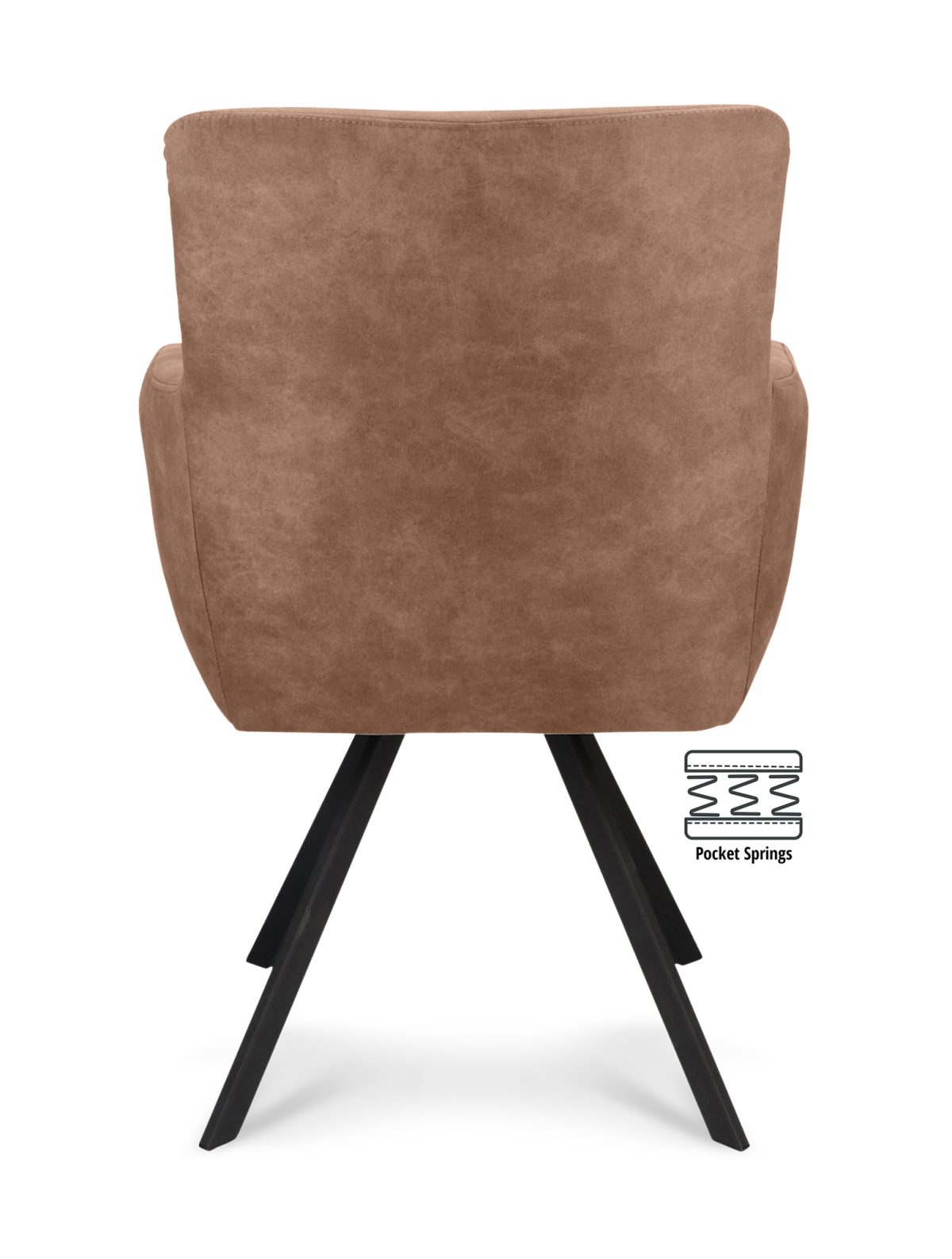 Armstoel Kane Stof Cowboy 801 Mocca Poot Zwart - Afbeelding 4