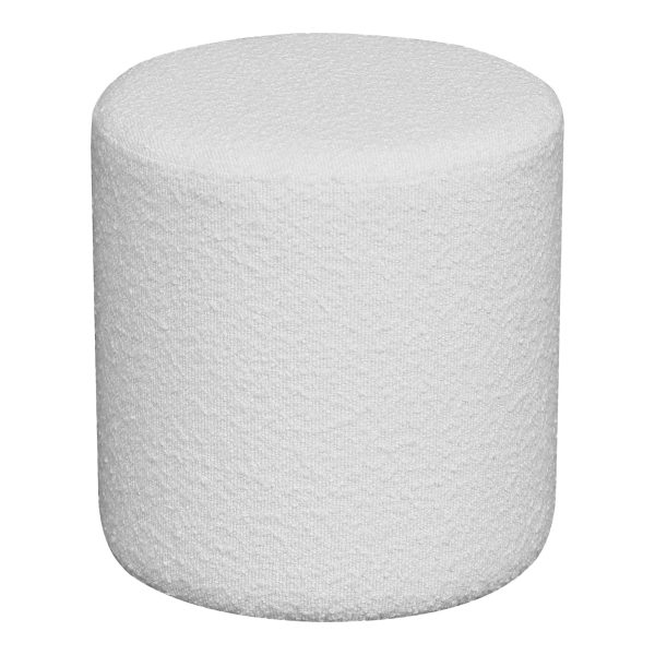 Ejby Poef - Poef in bouclé, wit, Ø34x36 cm, HN1232