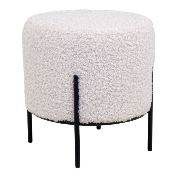 Alford Pouf - Poef in wit kunstbont