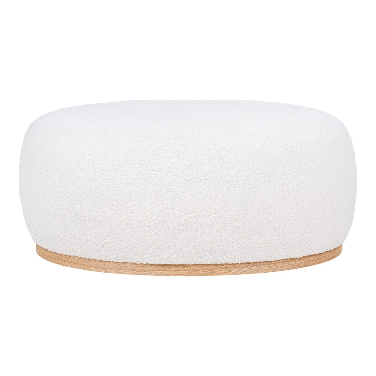 Manhattan Poef - Poef, bouclé, wit, 54,5x88,5x36 cm, HN1235 - Afbeelding 1