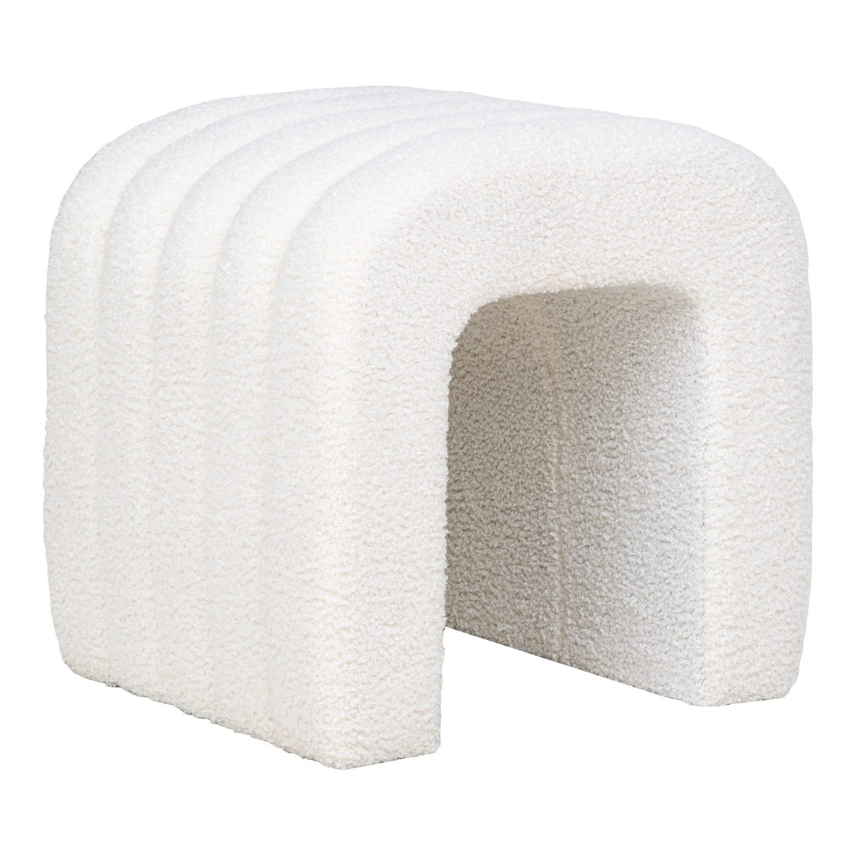Colma Poef - Poef, bouclé, wit, 41x36,5 cm, HN1234 - Afbeelding 1