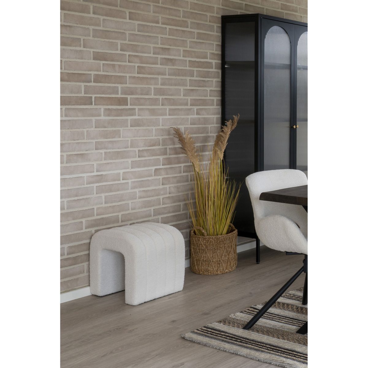 Colma Poef - Poef, bouclé, wit, 41x36,5 cm, HN1234 - Afbeelding 5