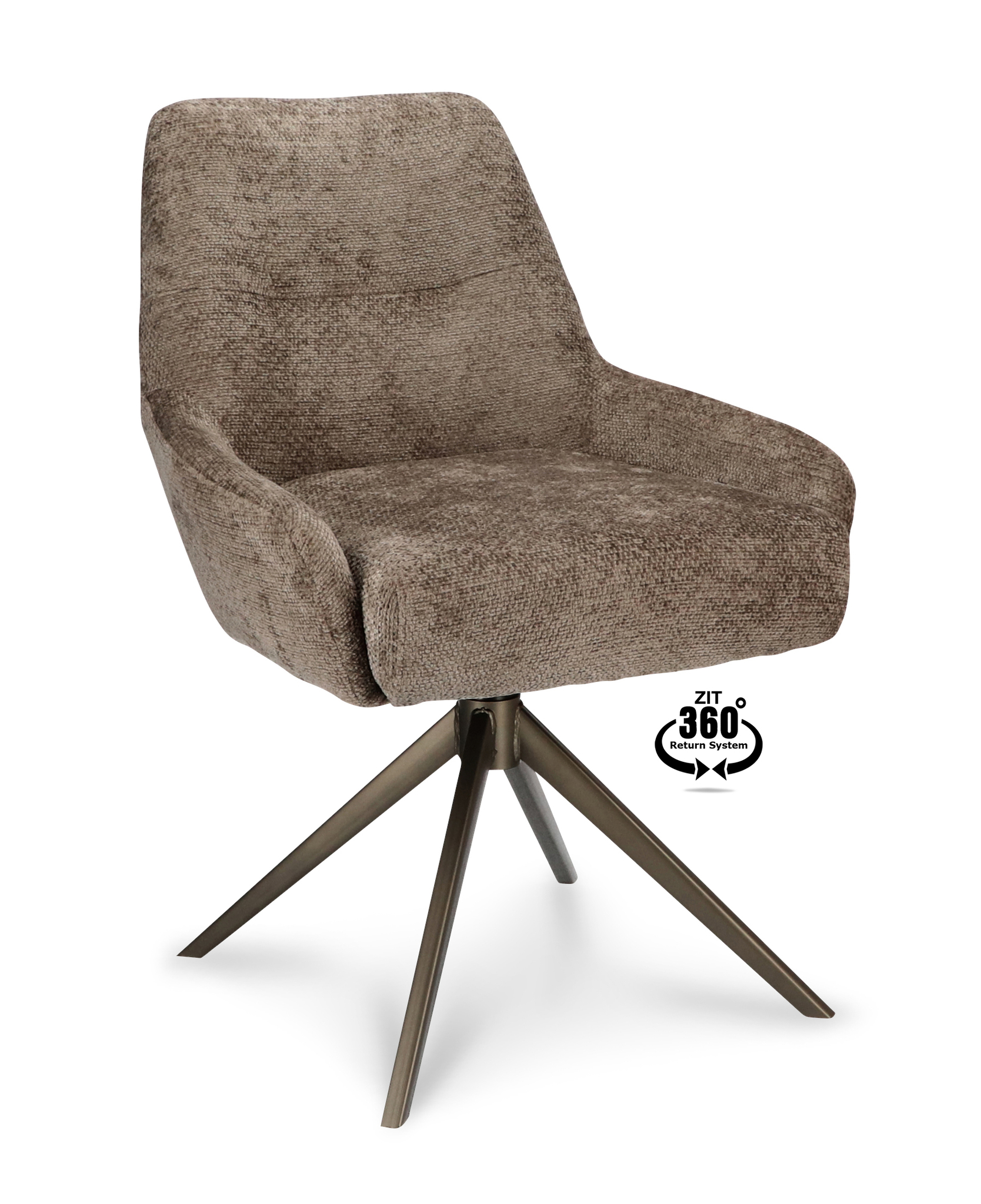 1504375-0.jpg Stoel Bowie 360 Stof Movie Taupe 12 Poot Brons 360° Retoursysteem - Afbeelding 1