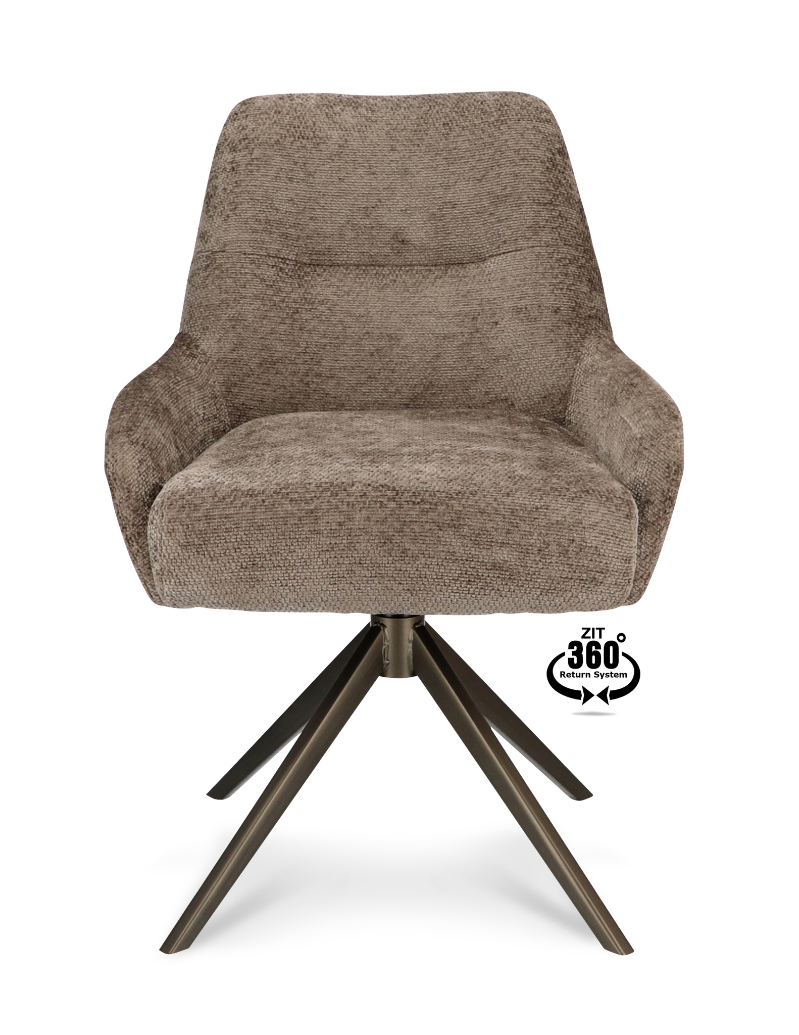 1504375-1.jpg Stoel Bowie 360 Stof Movie Taupe 12 Poot Brons 360° Retoursysteem - Afbeelding 2