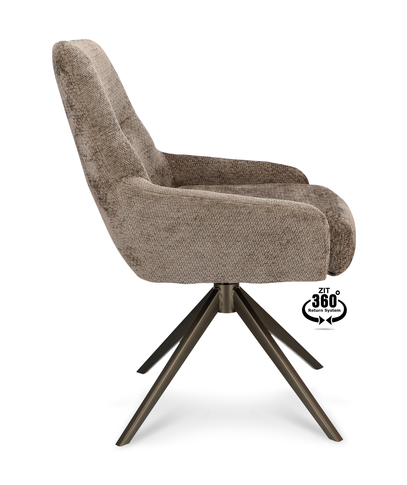 1504375-2.jpg Stoel Bowie 360 Stof Movie Taupe 12 Poot Brons 360° Retoursysteem - Afbeelding 3