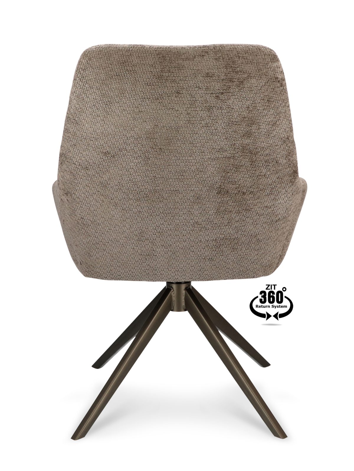 Stoel Bowie 360 Stof Movie Taupe 12 Poot Brons 360° Retoursysteem - Afbeelding 4
