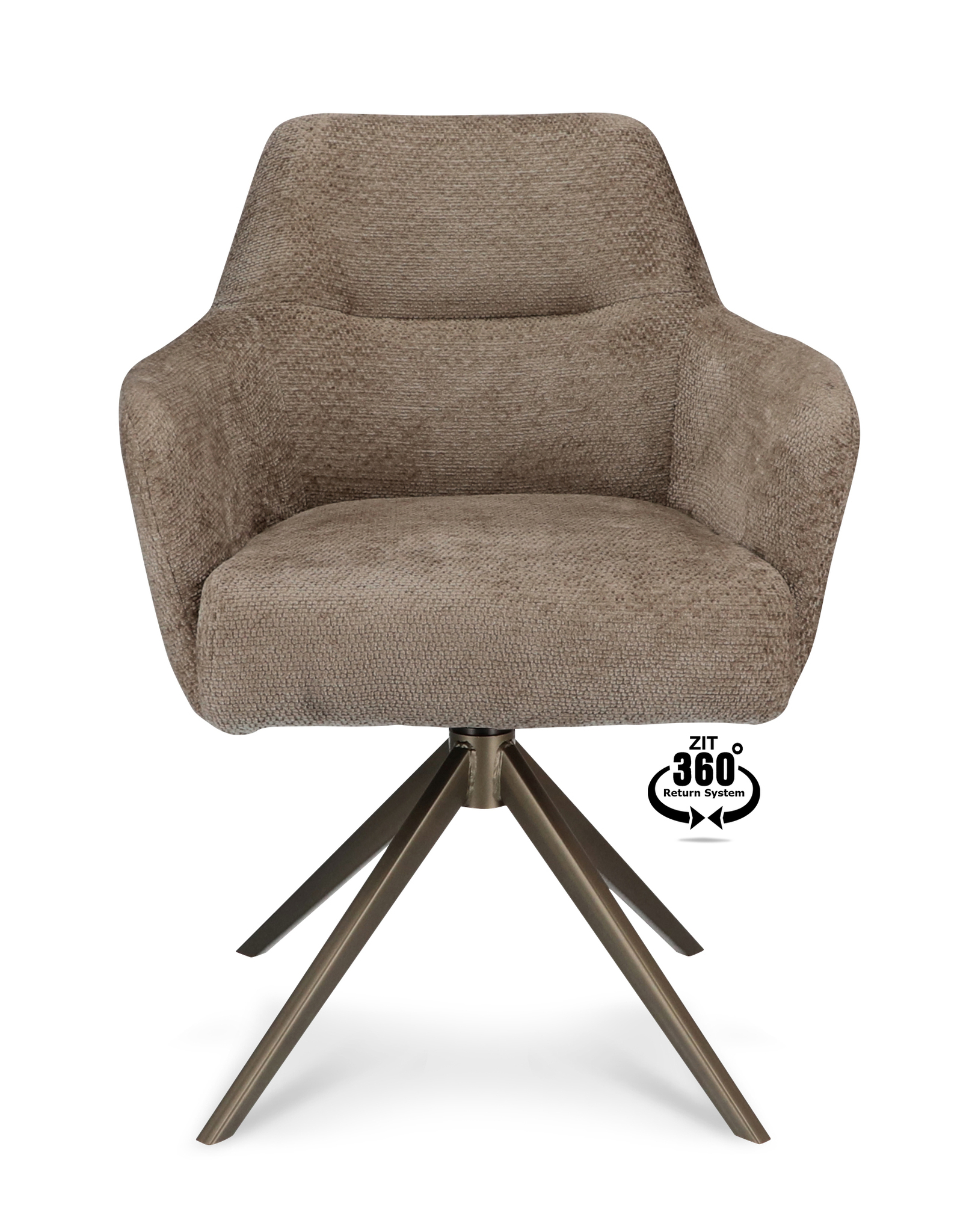 1504383-1.jpg Armstoel Bowie 360 Stof Film Taupe 12 Poot Brons 360° Retoursysteem - Afbeelding 2