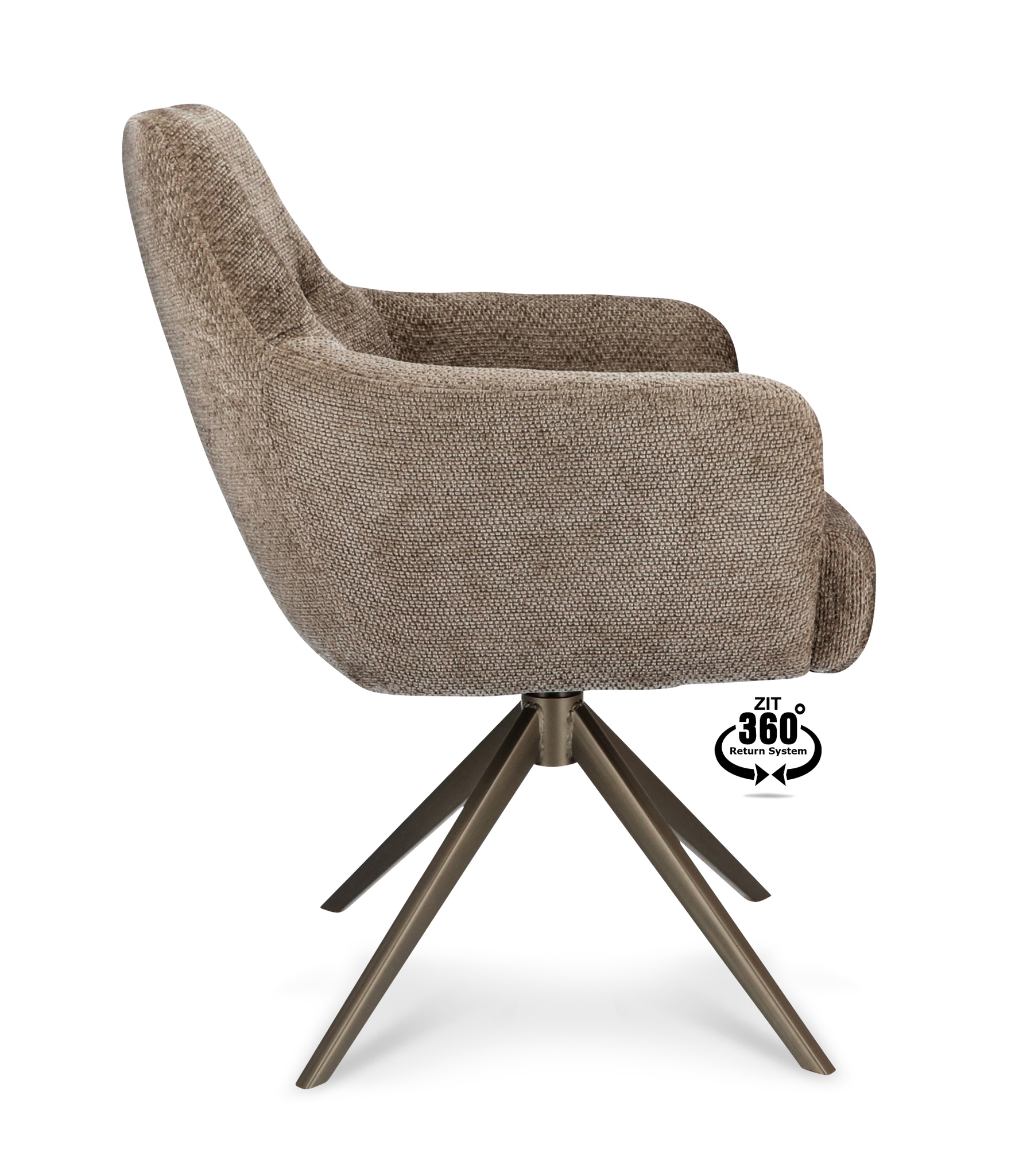 1504383-2.jpg Armstoel Bowie 360 Stof Film Taupe 12 Poot Brons 360° Retoursysteem - Afbeelding 3