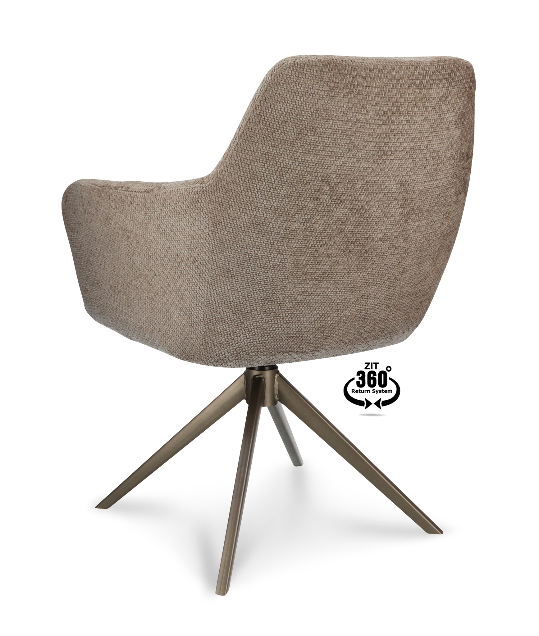 1504383-3.jpg Armstoel Bowie 360 Stof Film Taupe 12 Poot Brons 360° Retoursysteem - Afbeelding 4
