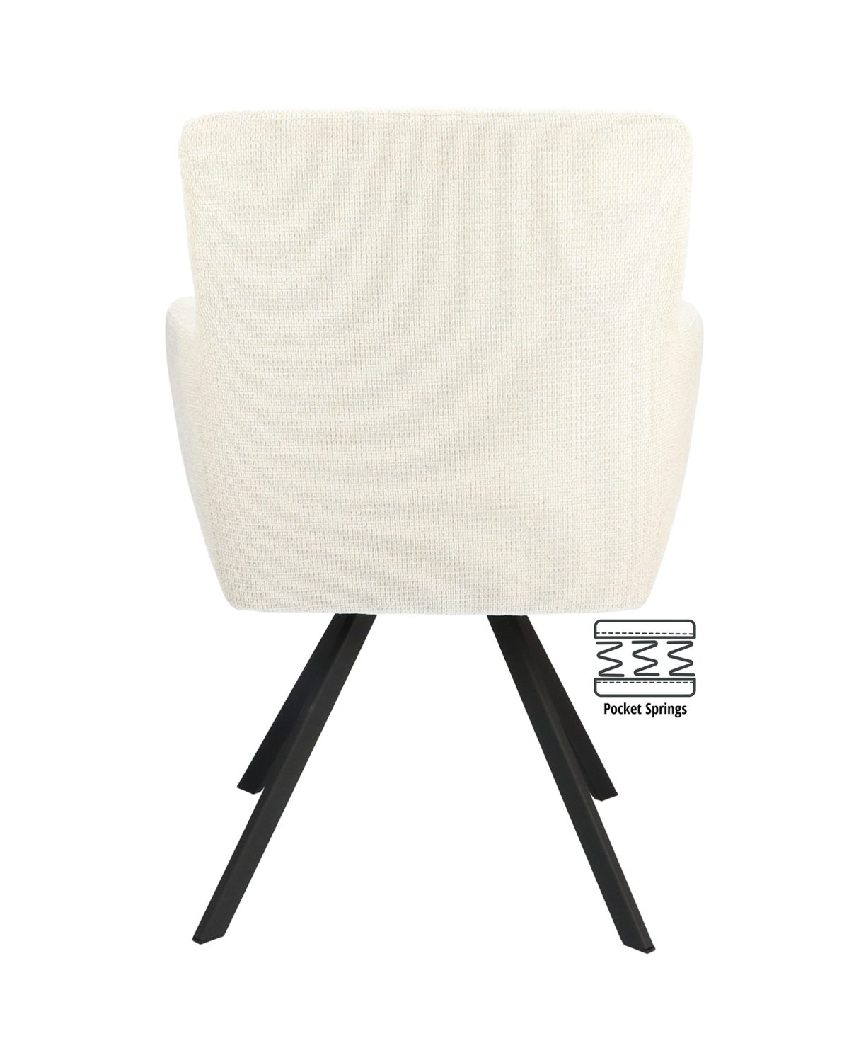 Armstoel Kane Stof Mito Natural 01 Poot Zwart - Afbeelding 4