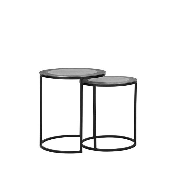 LABEL51 Salontafel Set Pair - Antiek essen - Metaal - 40 cm