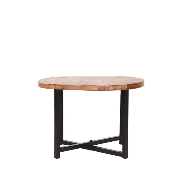 LABEL51 Bijzettafel Dex - Ruw - Mangohout - Rond - 60 cm