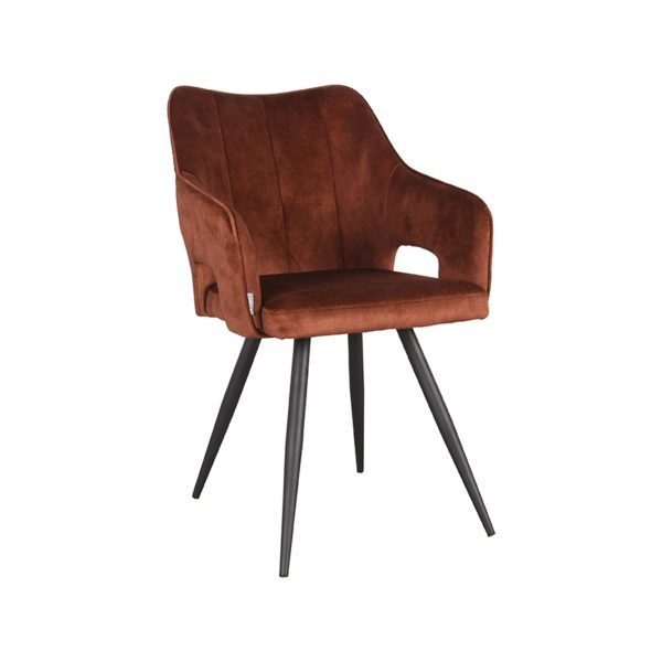 LABEL51 Eetkamerstoel Noud - Roest - Velours