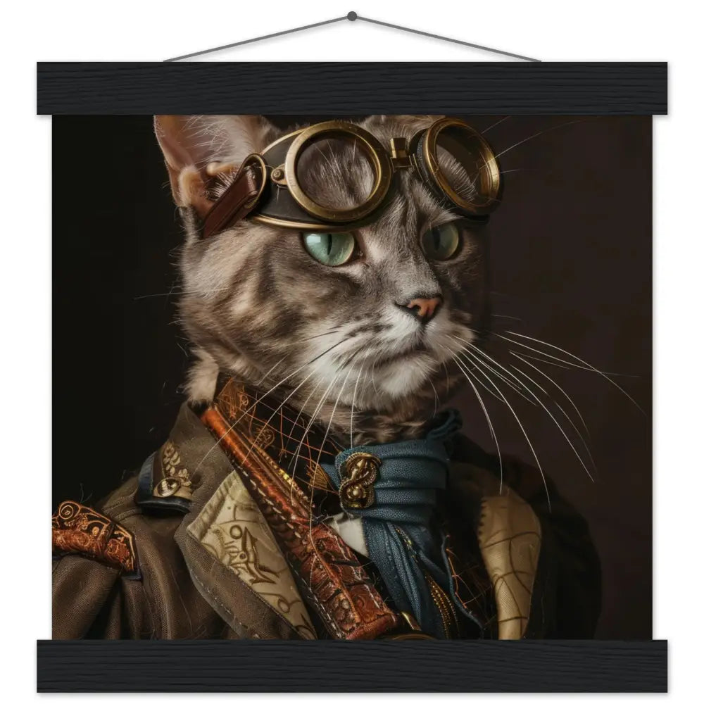 182a7588-9e91-46fa-8f23-d24ad23d9a82-0.jpg Schoolposter van een mannelijke Korat kat - Afbeelding 1