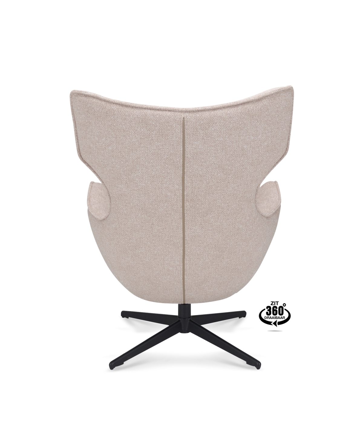 Lounge Chair Brantford Fabric Leo 26 Sand Leg Black 360° Rotatable - Afbeelding 5