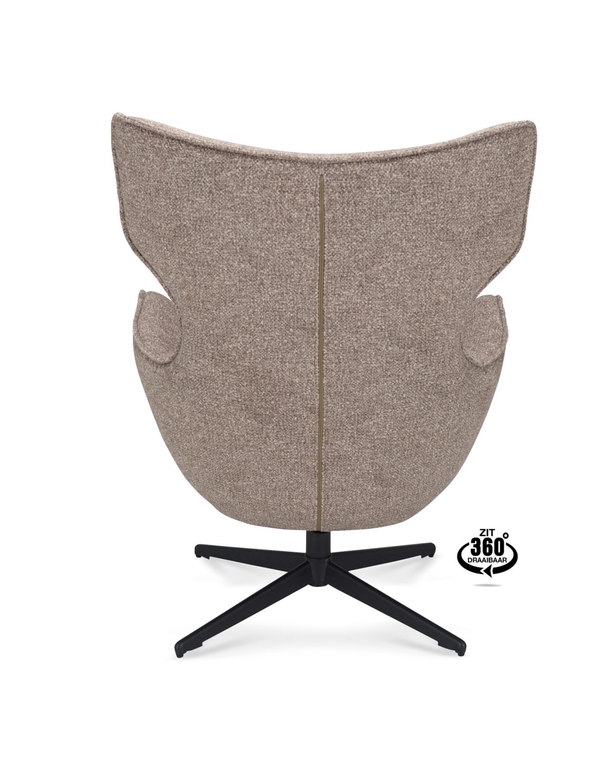 Lounge Chair Brantford Fabric Leo 32 Mocca Leg Black 360° Swivel - Afbeelding 5