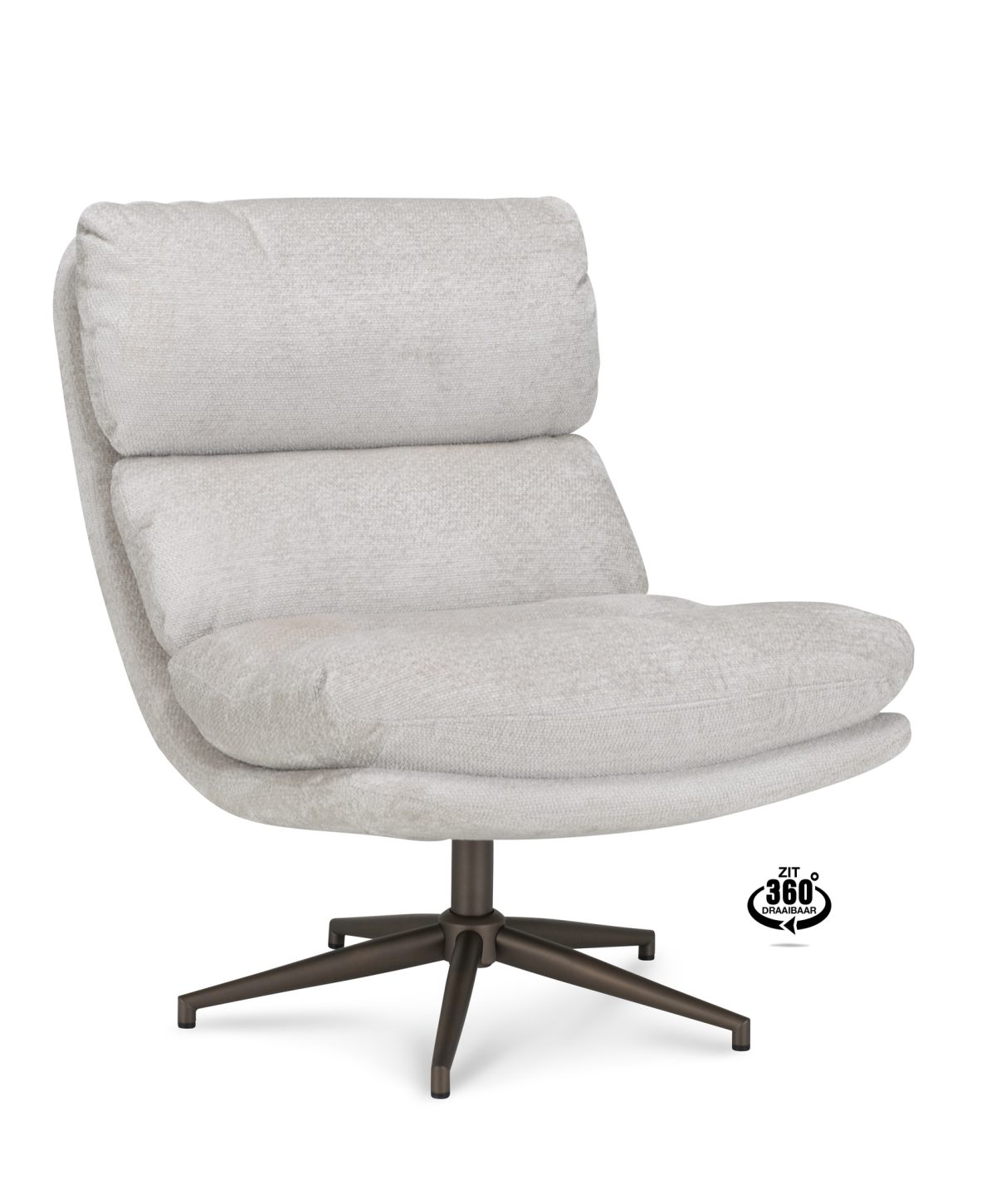 Fauteuil Lodge Stof Movie Natural 01 Poot Brons 360° - Afbeelding 1