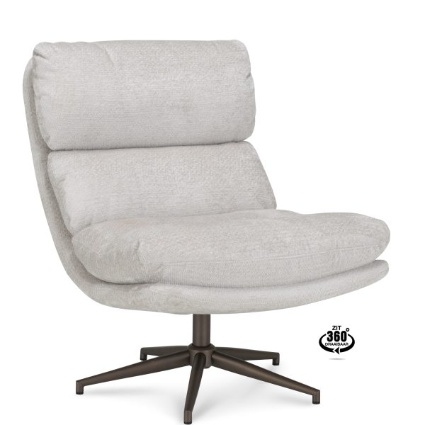 Fauteuil Lodge Stof Movie Natural 01 Poot Brons 360°