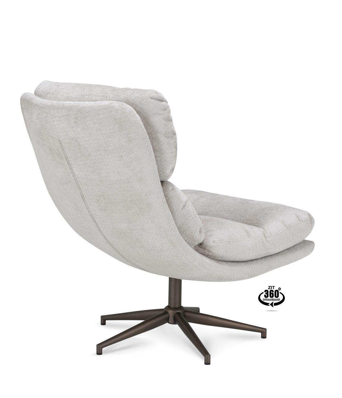 Fauteuil Lodge Stof Movie Natural 01 Poot Brons 360° - Afbeelding 4