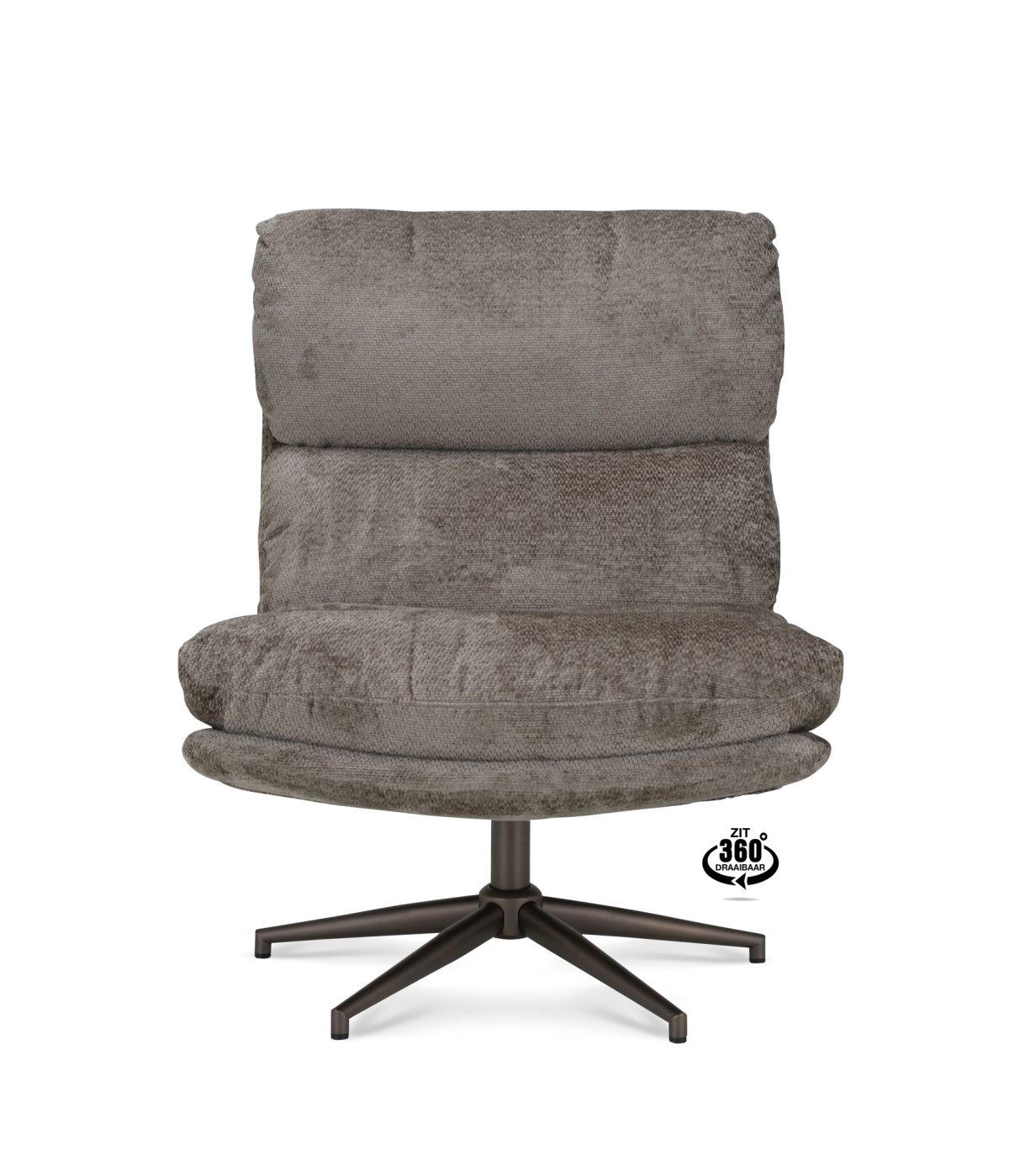 Lounge Chair Lodge Fabric Movie Taupe 12 Leg Bronze 360° - Afbeelding 2