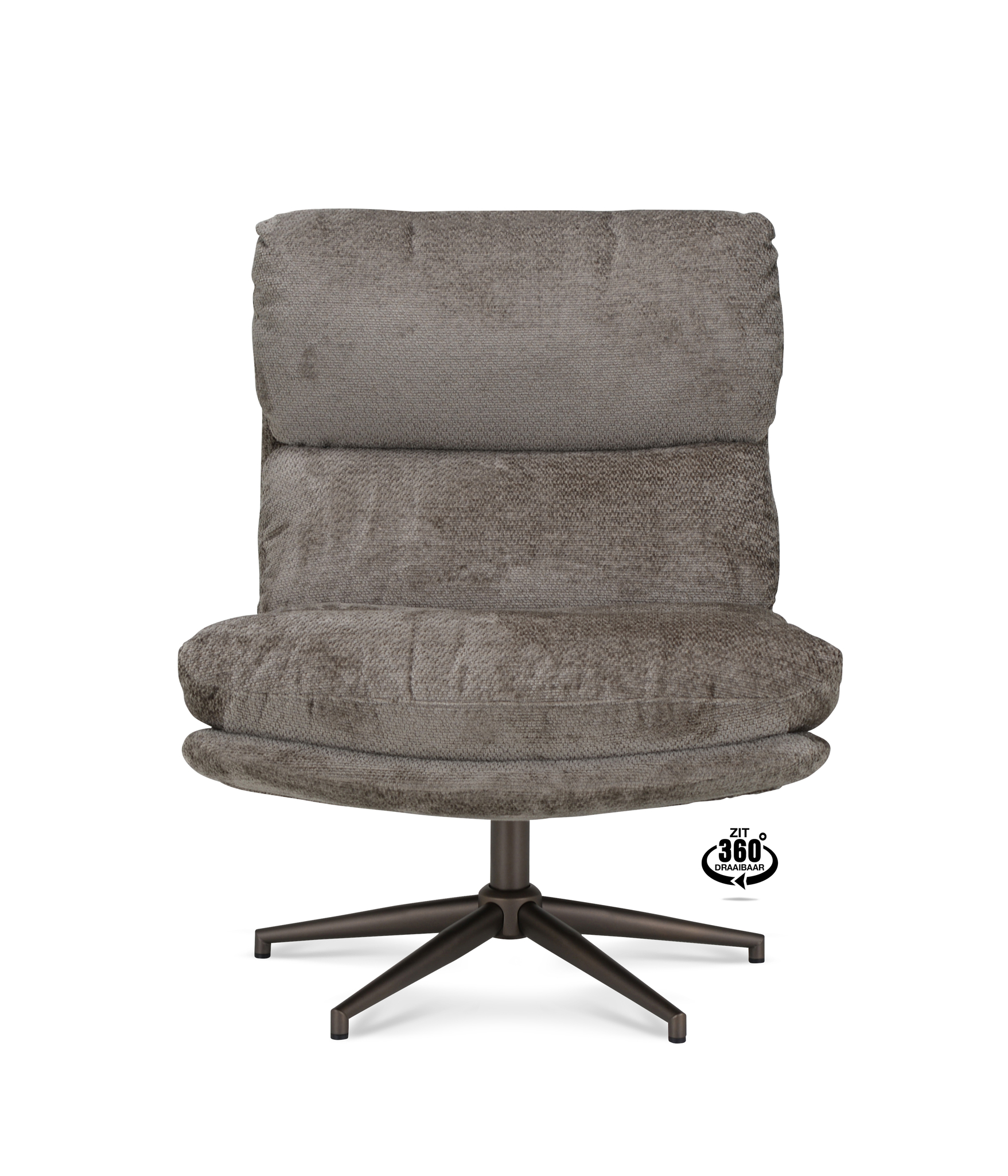 2047669-1.jpg Lounge Chair Lodge Fabric Movie Taupe 12 Leg Bronze 360° - Afbeelding 2