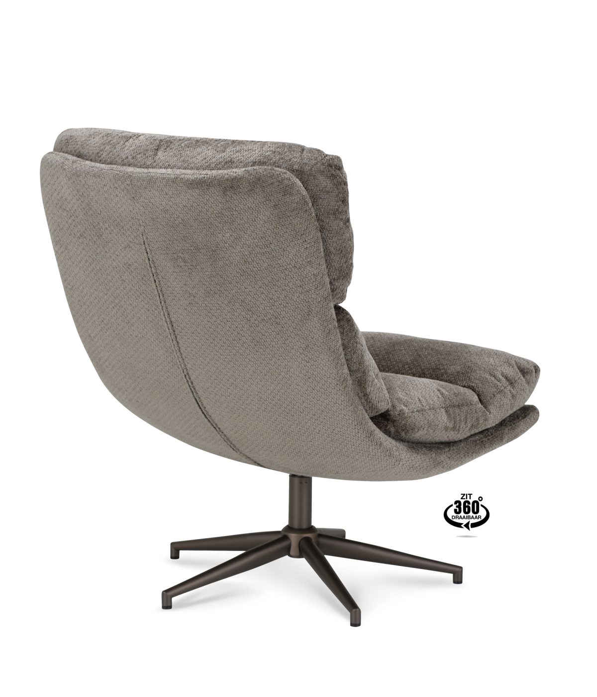 Lounge Chair Lodge Fabric Movie Taupe 12 Leg Bronze 360° - Afbeelding 4