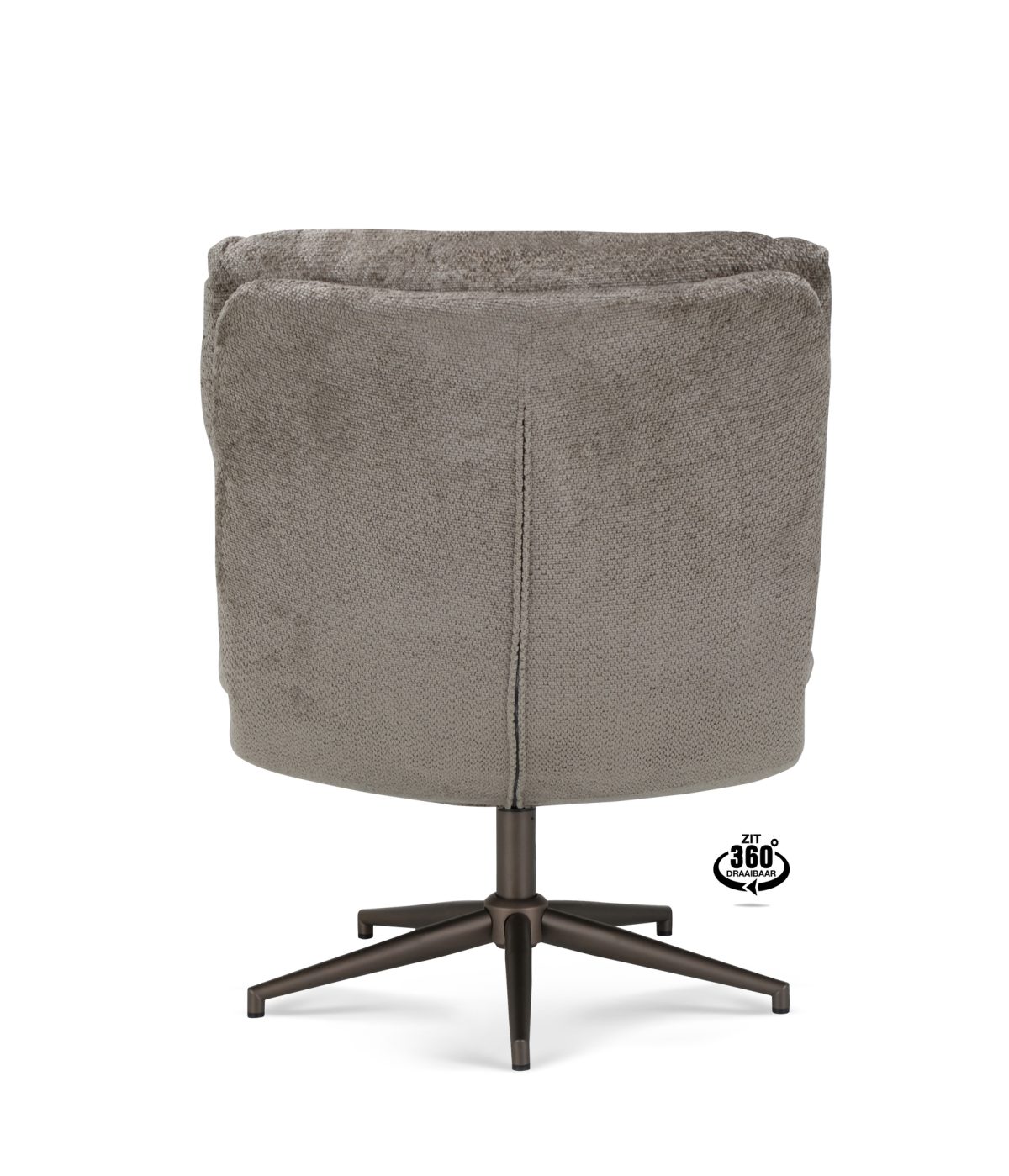 Lounge Chair Lodge Fabric Movie Taupe 12 Leg Bronze 360° - Afbeelding 5