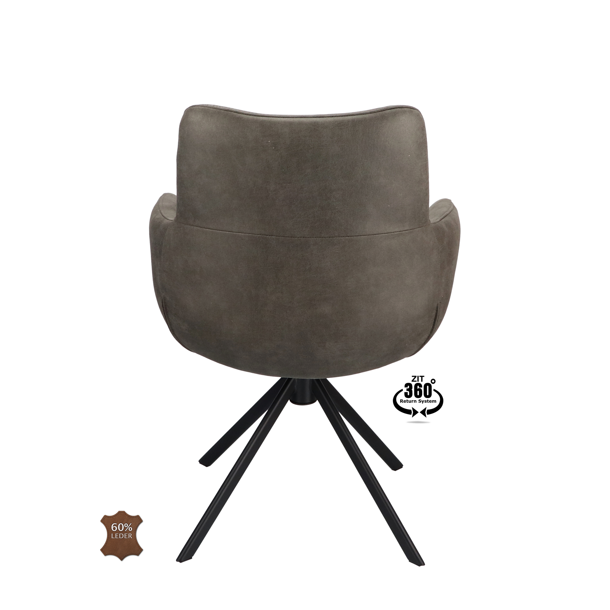 2048108-4.jpg Armstoel Soho Microleder Bull Graphite 66 Leg Black 360° Return-systeem - Afbeelding 5