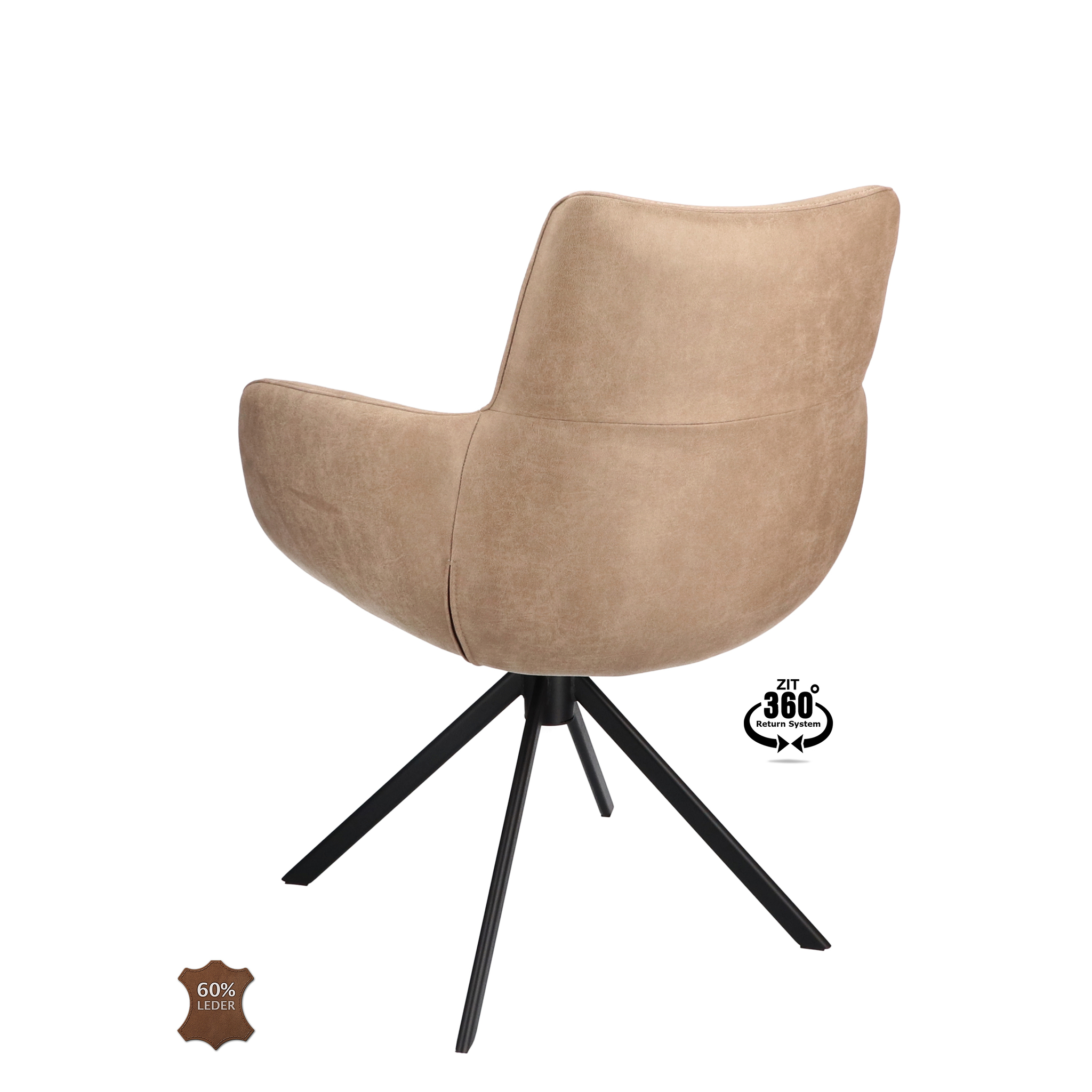 2048109-3.jpg Armstoel Soho Microleder Bull Liver 10 Leg Black 360° Return-systeem - Afbeelding 4