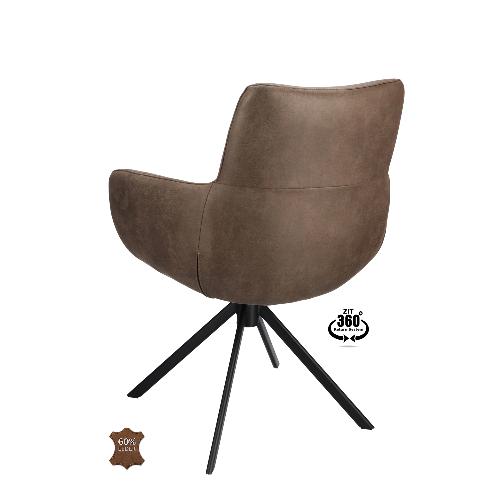 2048110-3.jpg Armstoel Soho Microleder Bull Wood 108 Leg Black 360° Return-systeem - Afbeelding 4