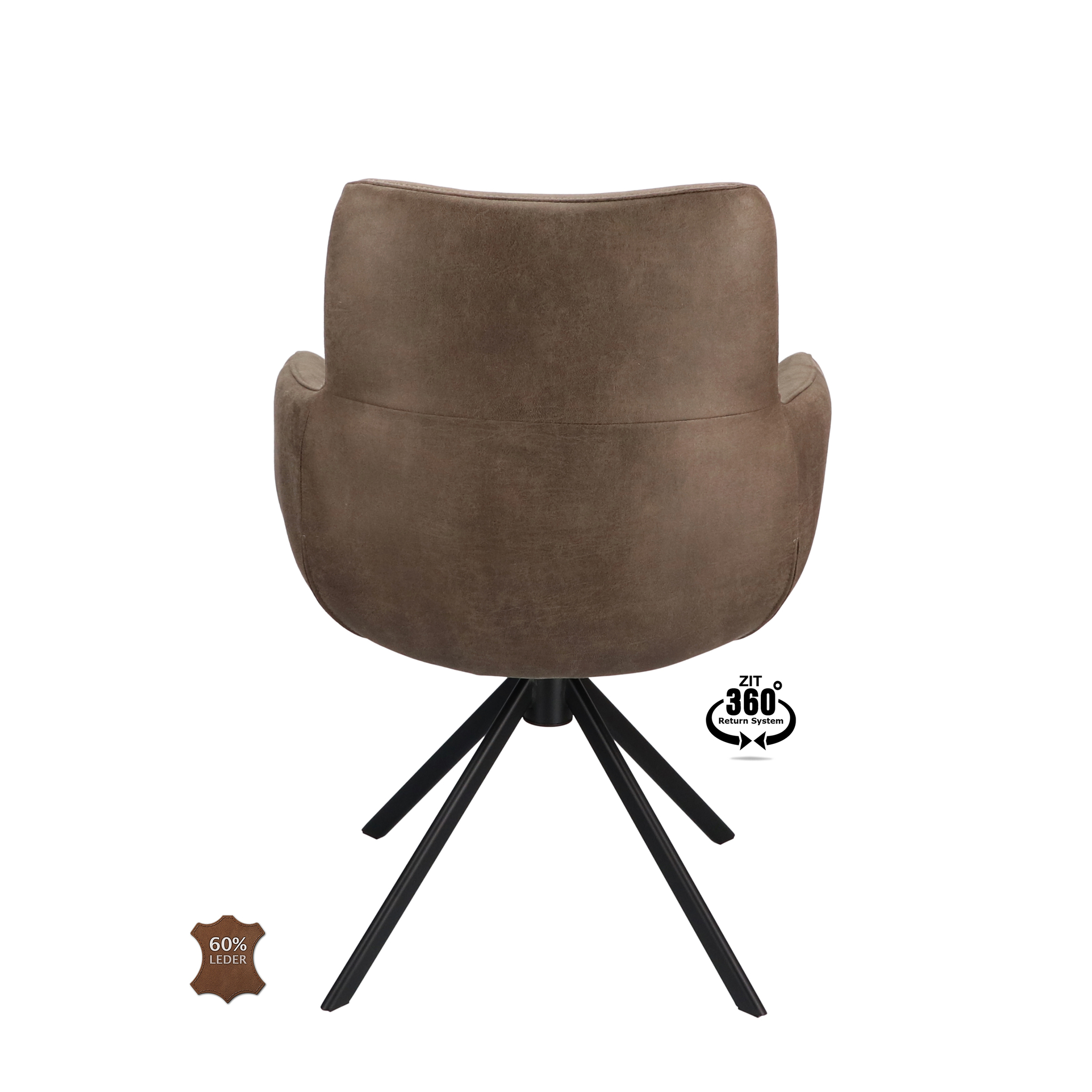 2048110-4.jpg Armstoel Soho Microleder Bull Wood 108 Leg Black 360° Return-systeem - Afbeelding 5