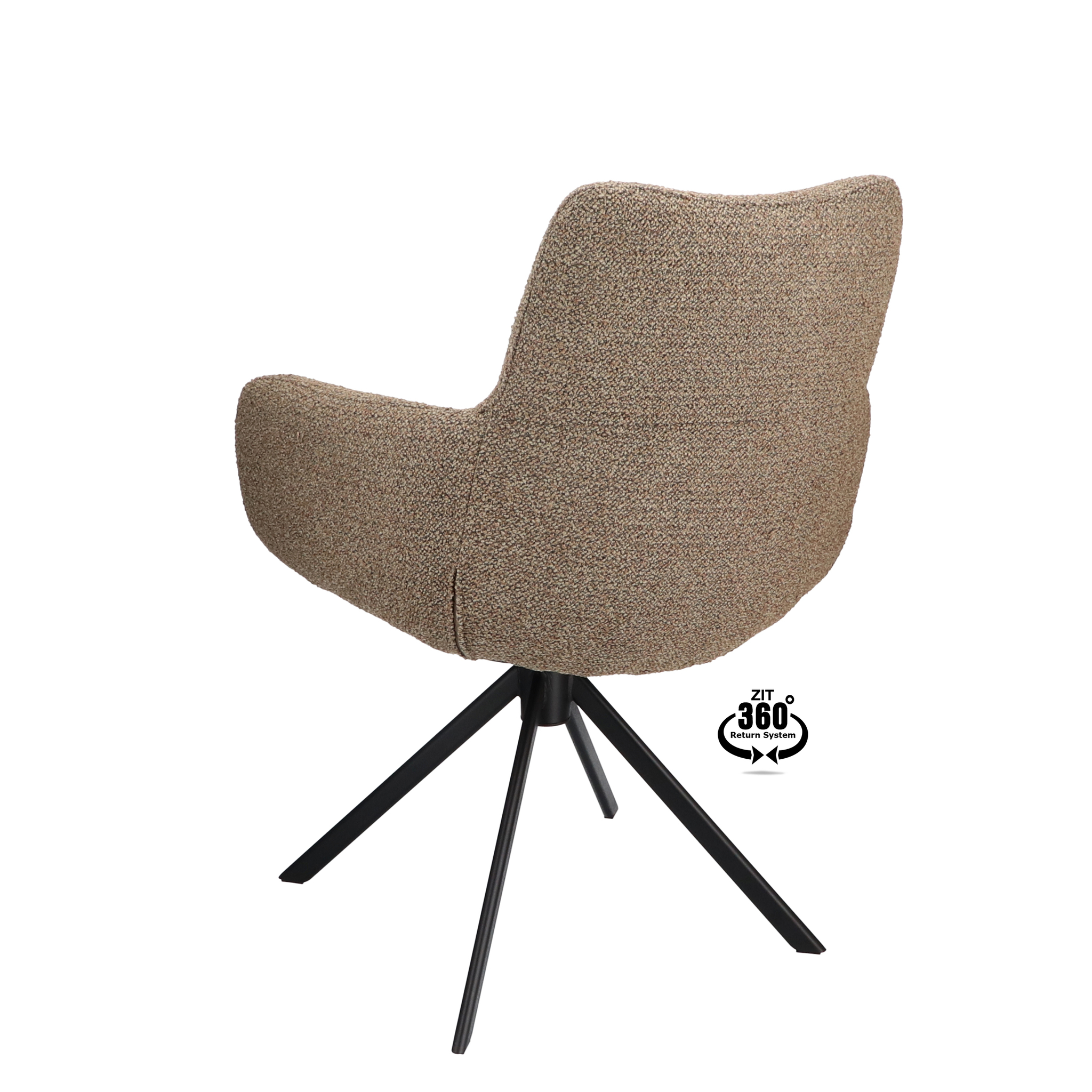 2048111-3.jpg Armstoel Soho Stof Rhythm Bruin 15 Poot Zwart 360° Retoursysteem - Afbeelding 4