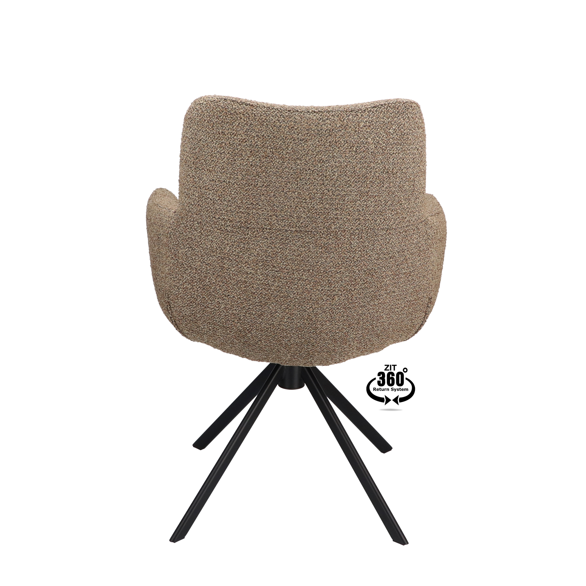 2048111-4.jpg Armstoel Soho Stof Rhythm Bruin 15 Poot Zwart 360° Retoursysteem - Afbeelding 5