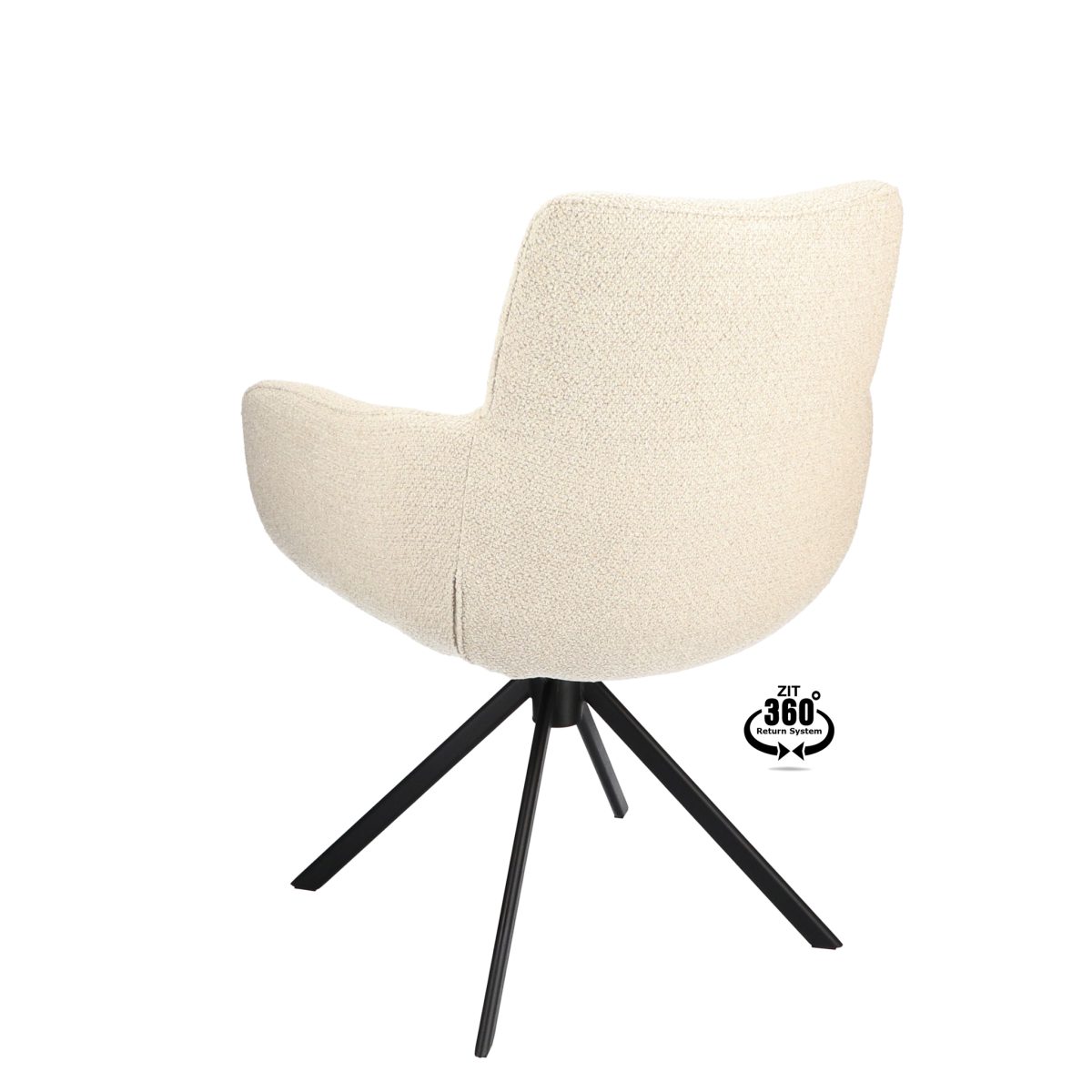 Armstoel Soho Stof Rhythm Natural 01 Poot Zwart 360° Retour-systeem - Afbeelding 4