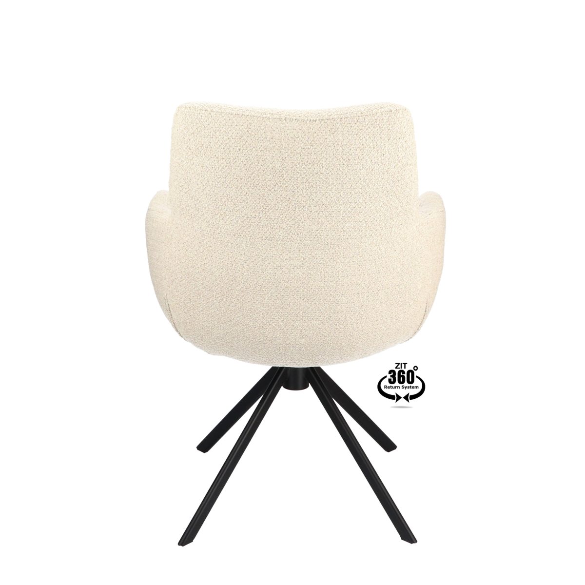 Armstoel Soho Stof Rhythm Natural 01 Poot Zwart 360° Retour-systeem - Afbeelding 5