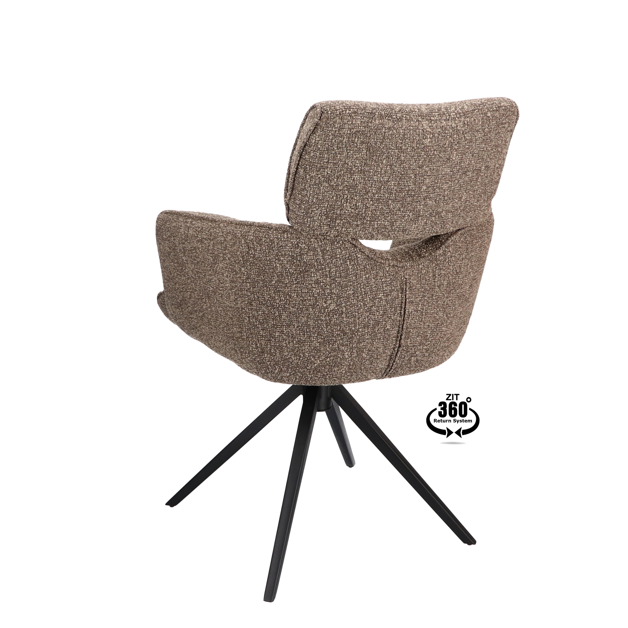 2048122-3.jpg Armstoel Bottega Stof Lodge Sepia 176 Poot Zwart 360° Retoursysteem - Afbeelding 4
