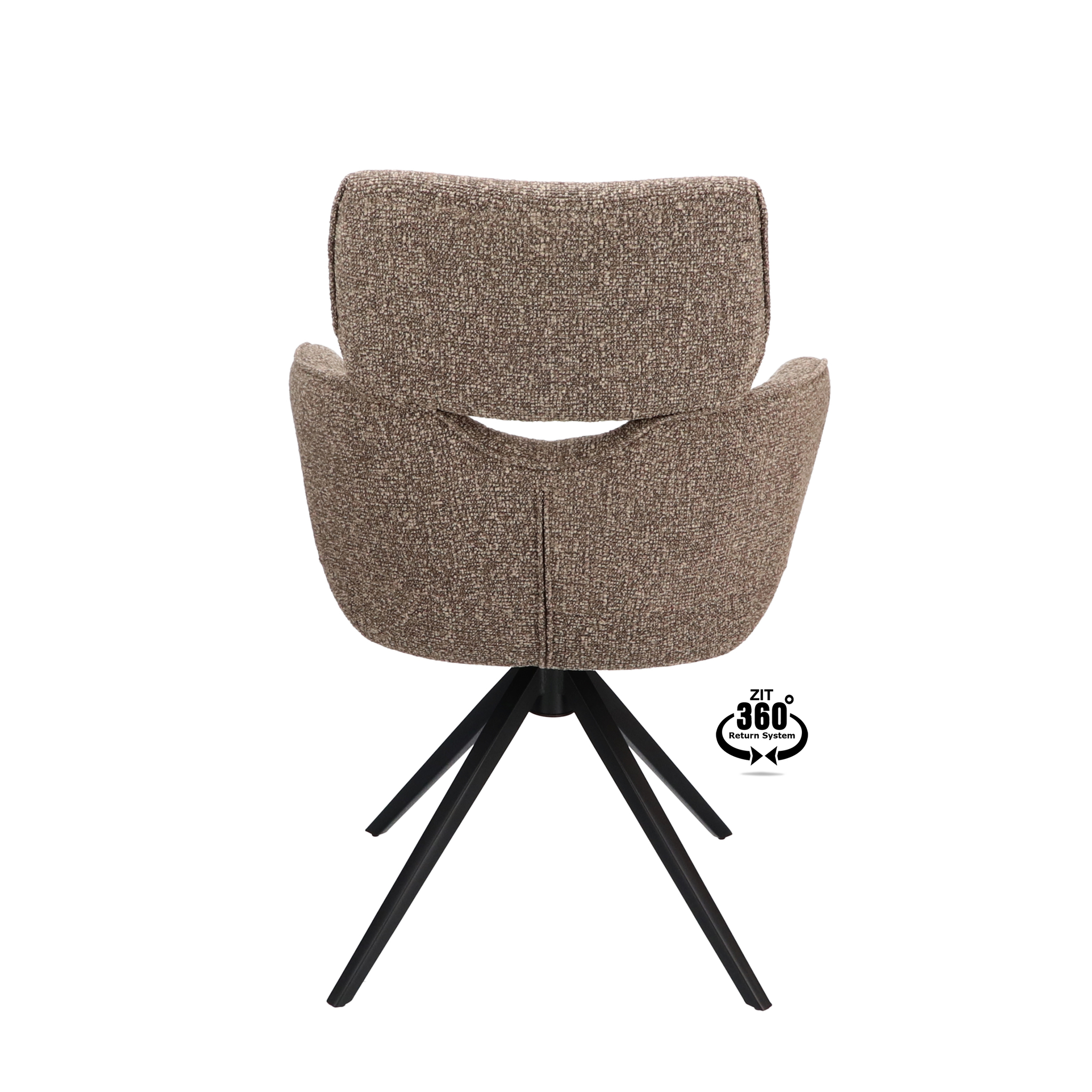 2048122-4.jpg Armstoel Bottega Stof Lodge Sepia 176 Poot Zwart 360° Retoursysteem - Afbeelding 5
