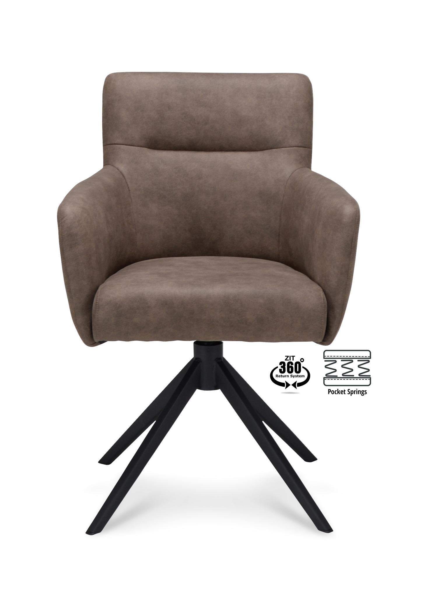 2048339-1.jpg Armstoel Maeve Stof Cowboy 809 Steenpoot Zwart 360° Retoursysteem - Afbeelding 2