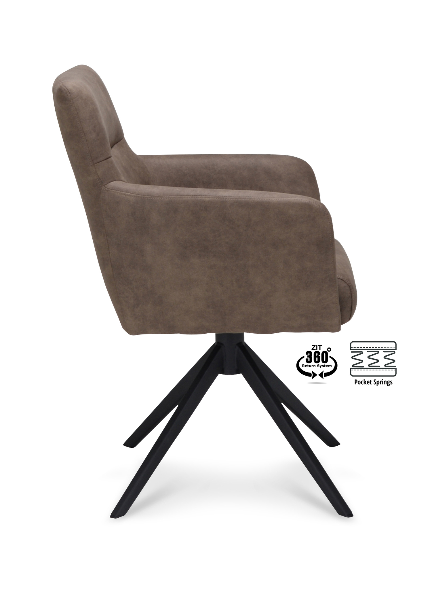 2048339-2.jpg Armstoel Maeve Stof Cowboy 809 Steenpoot Zwart 360° Retoursysteem - Afbeelding 3